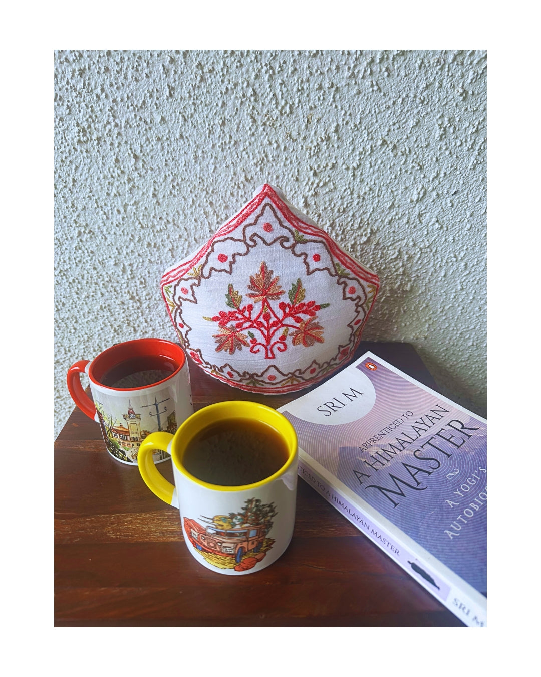 Handmade Tea Cosy - Kashmiri Chain-stitch embroidery, Small