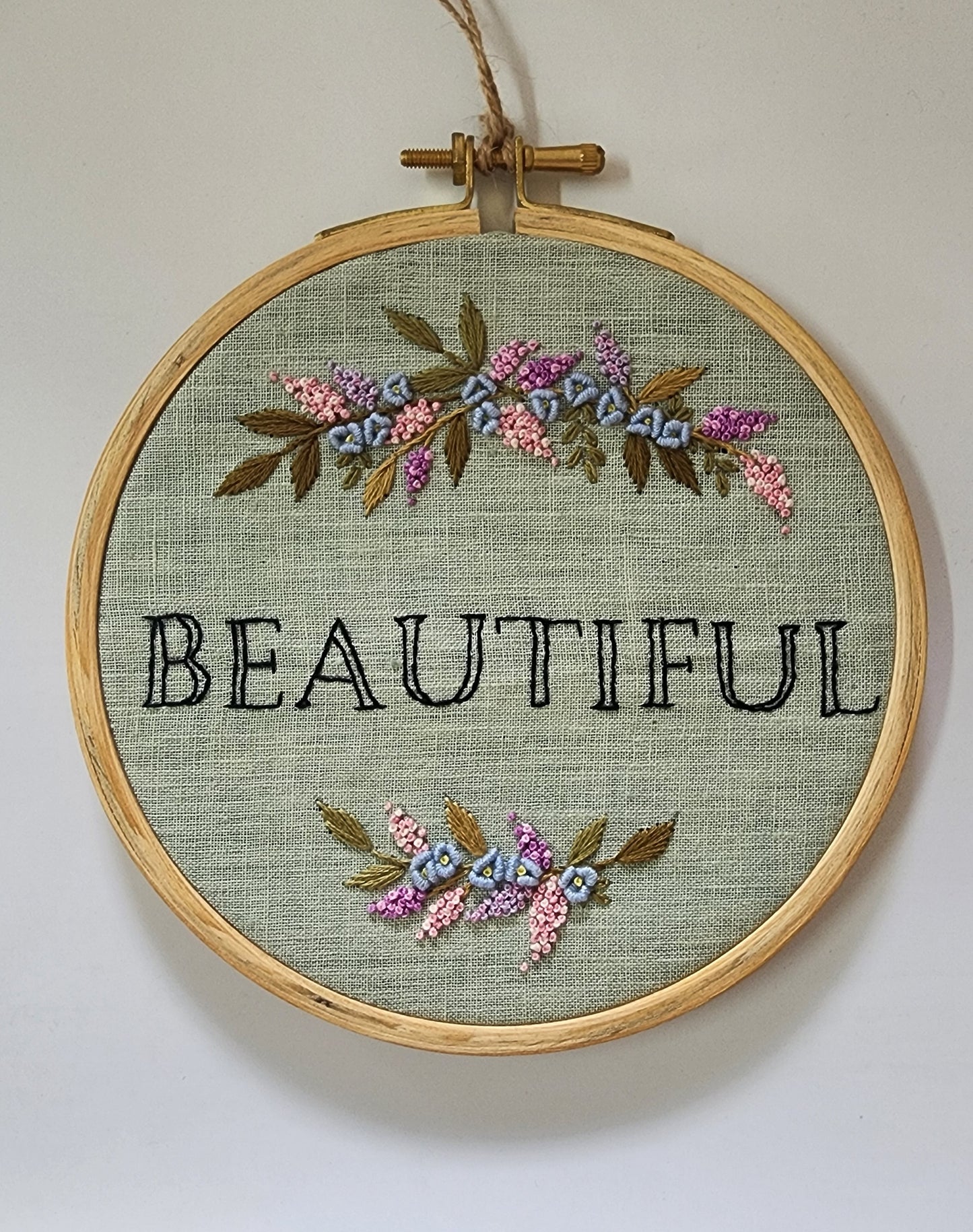 Ikali - Beautiful - Hand-embroidered Wall-hanging Hoop