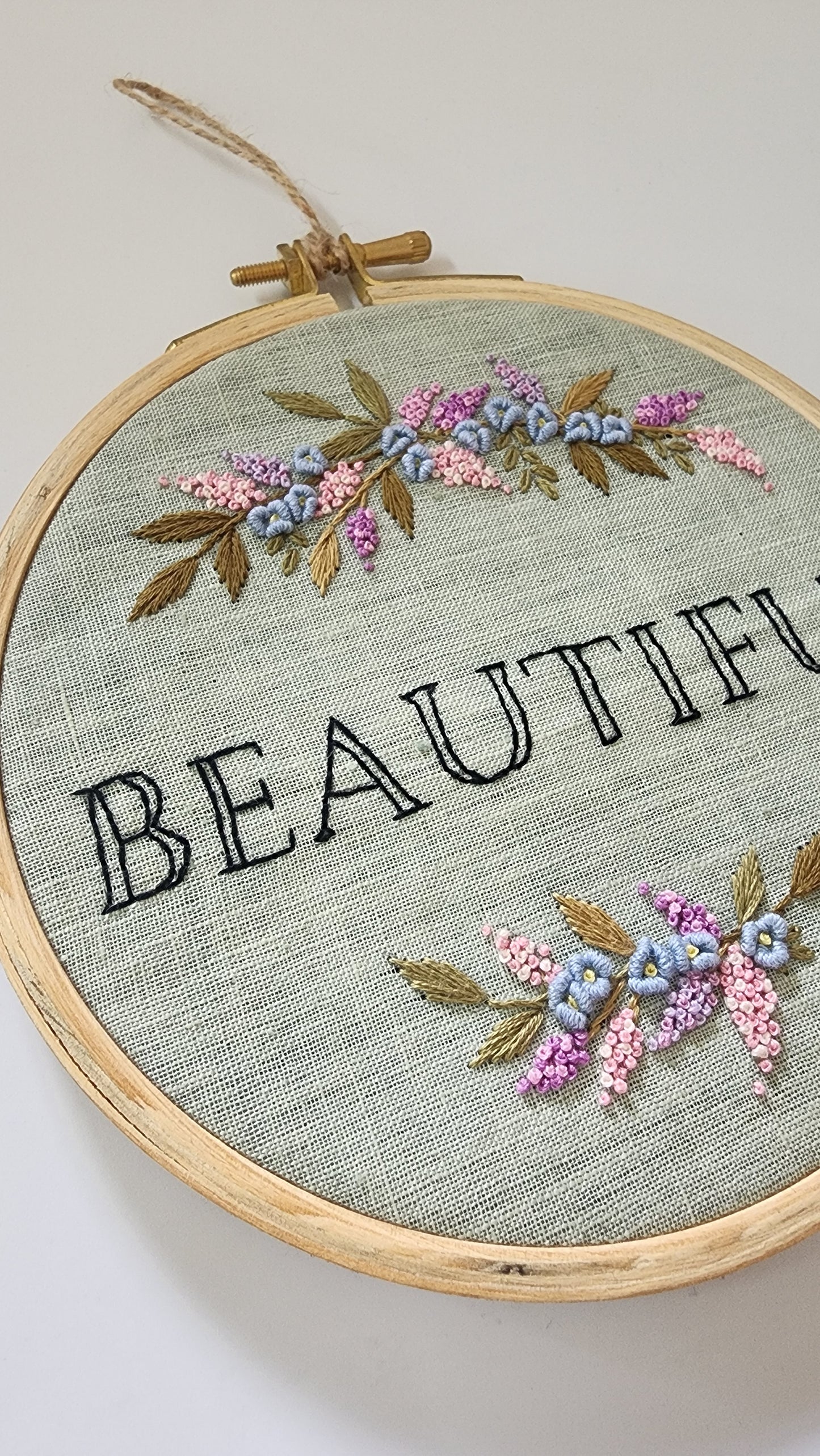 Ikali - Beautiful - Hand-embroidered Wall-hanging Hoop