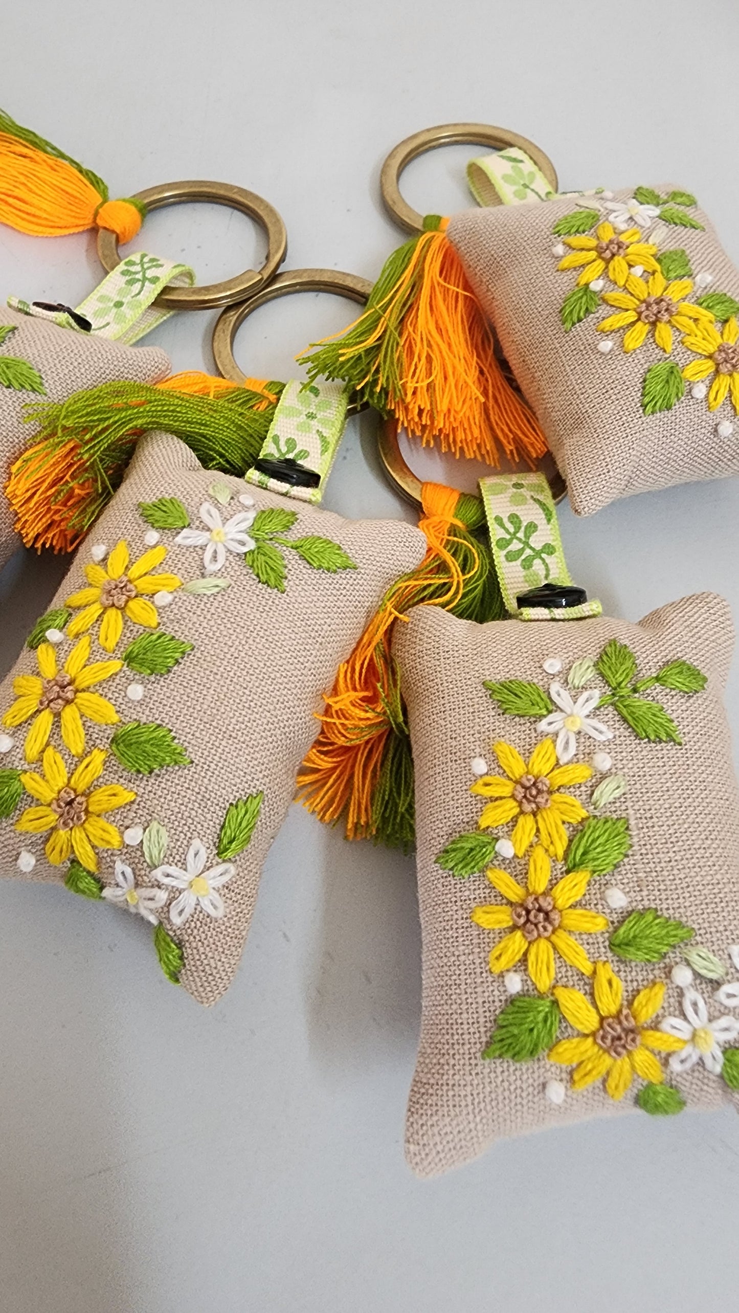 Ikali - Floral - Hand-embroidered Keychain