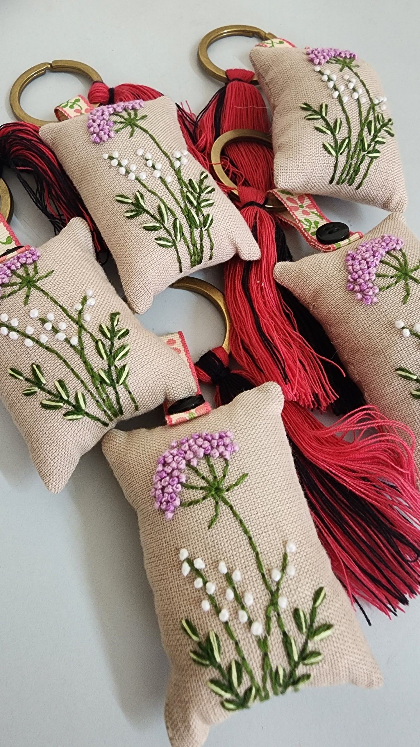 Purple Bush - Hand-embroidered Keychain