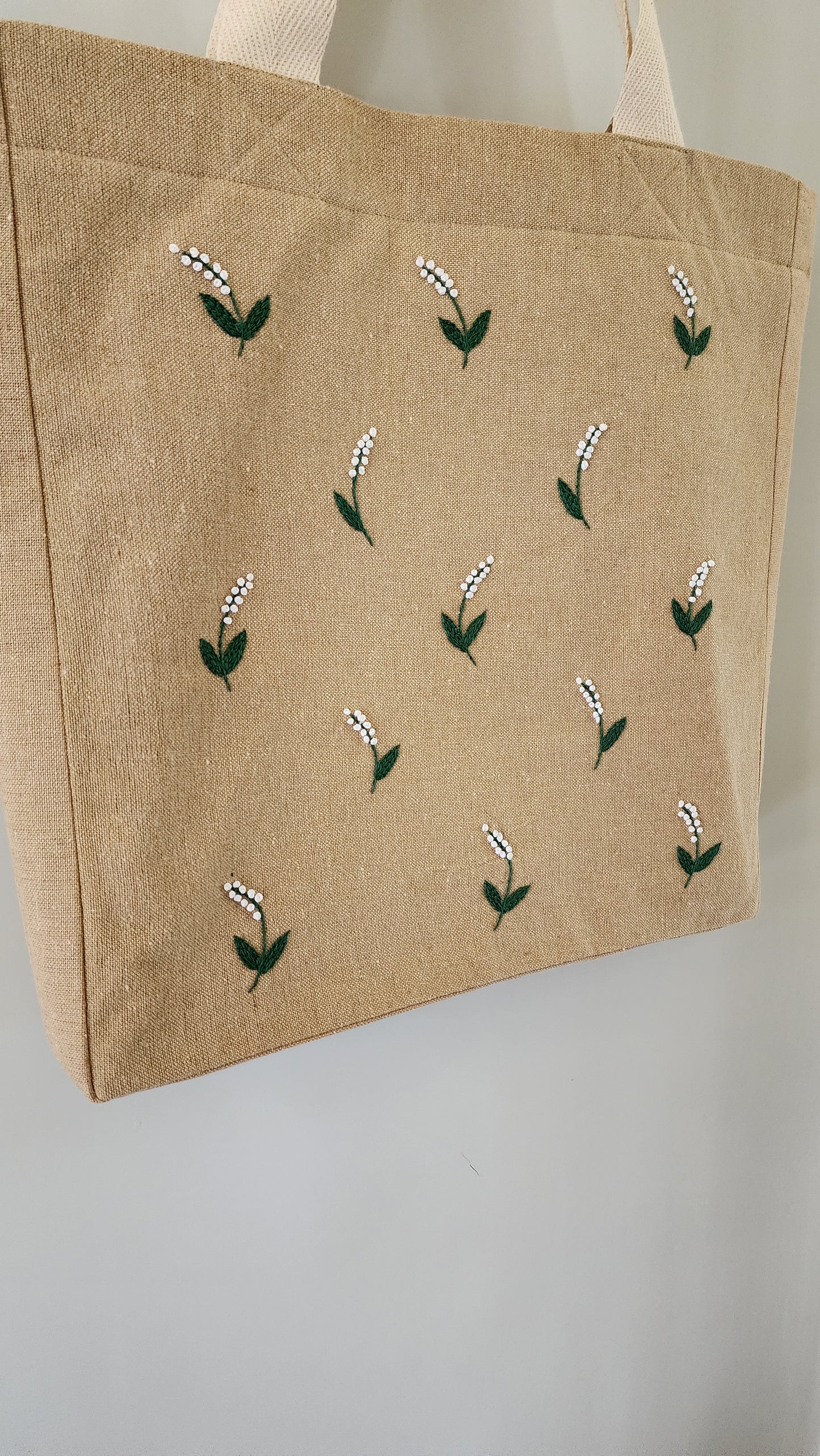 Ikali - Snow Drops - Hand-embroidered Tote