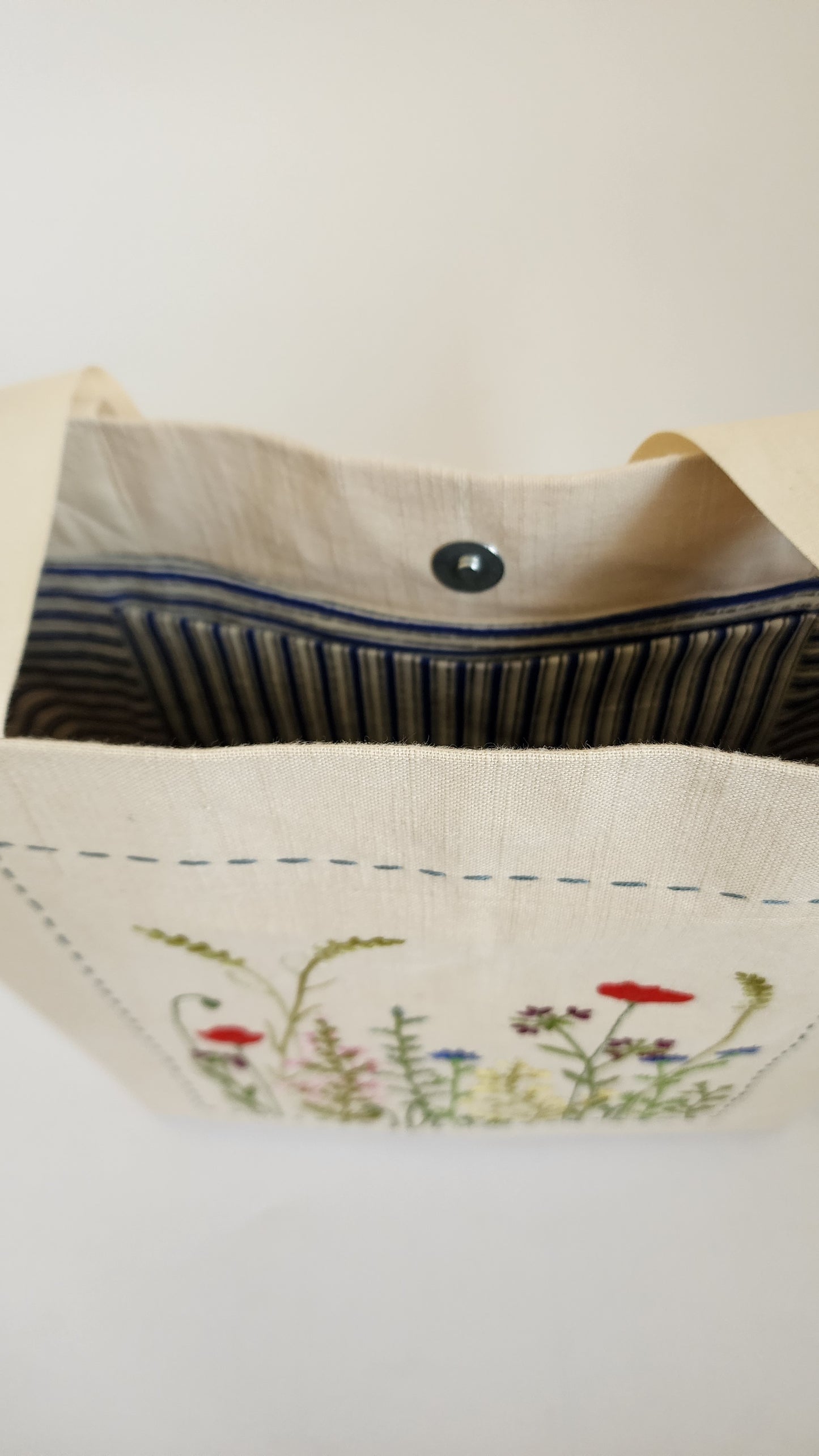 Ikali - Dayflower Garden - Hand-embroidered Tote