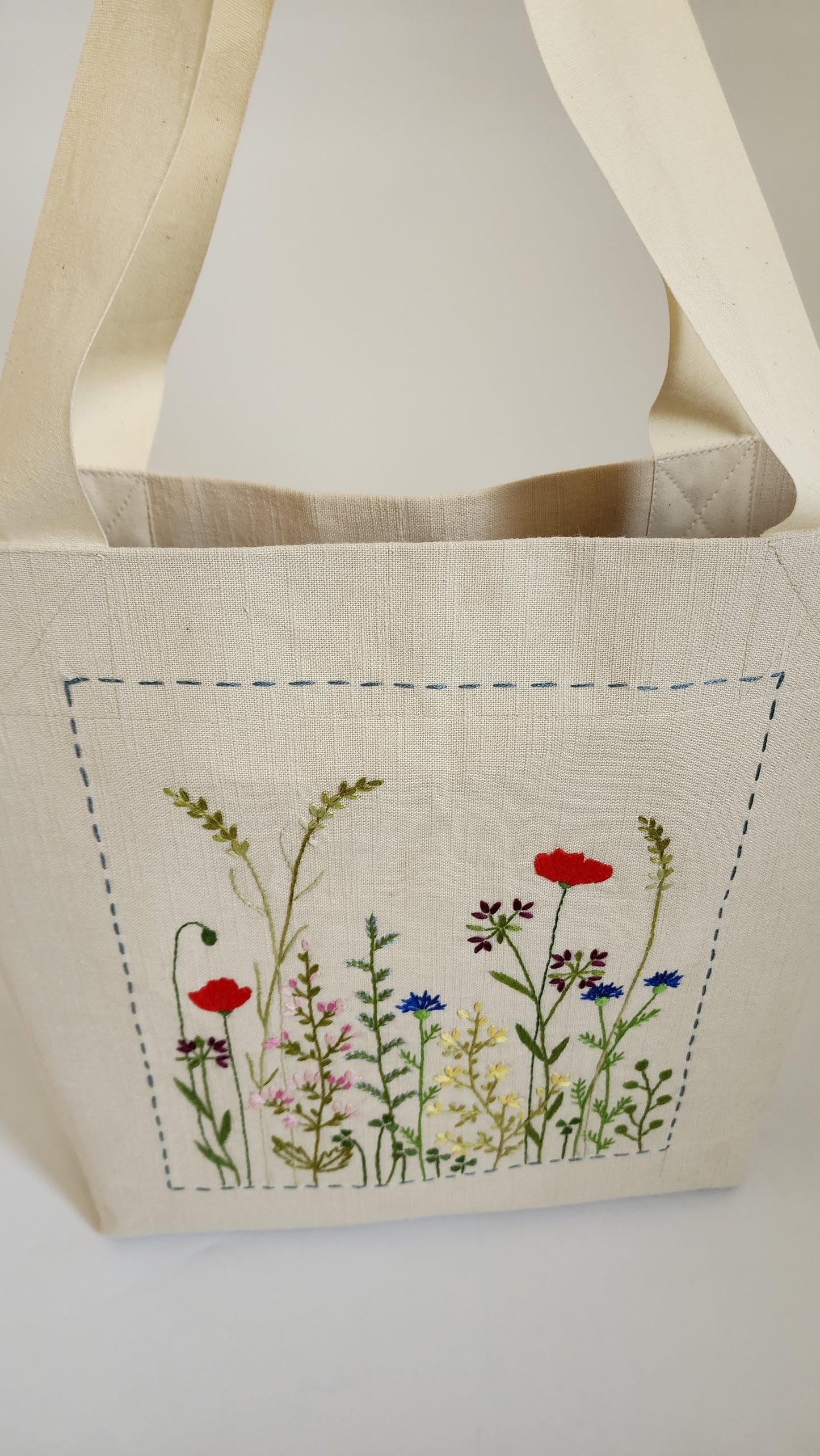 Ikali - Dayflower Garden - Hand-embroidered Tote