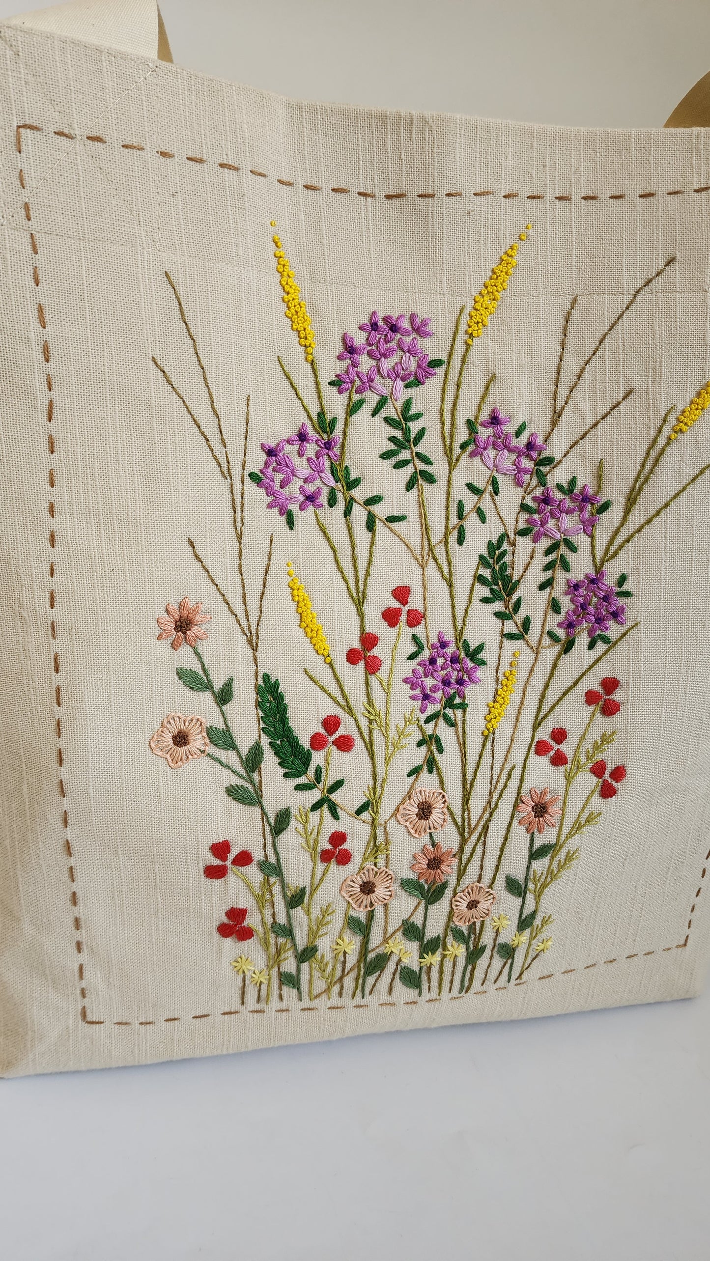 Ikali - Wildflowers - Hand-embroidered Tote