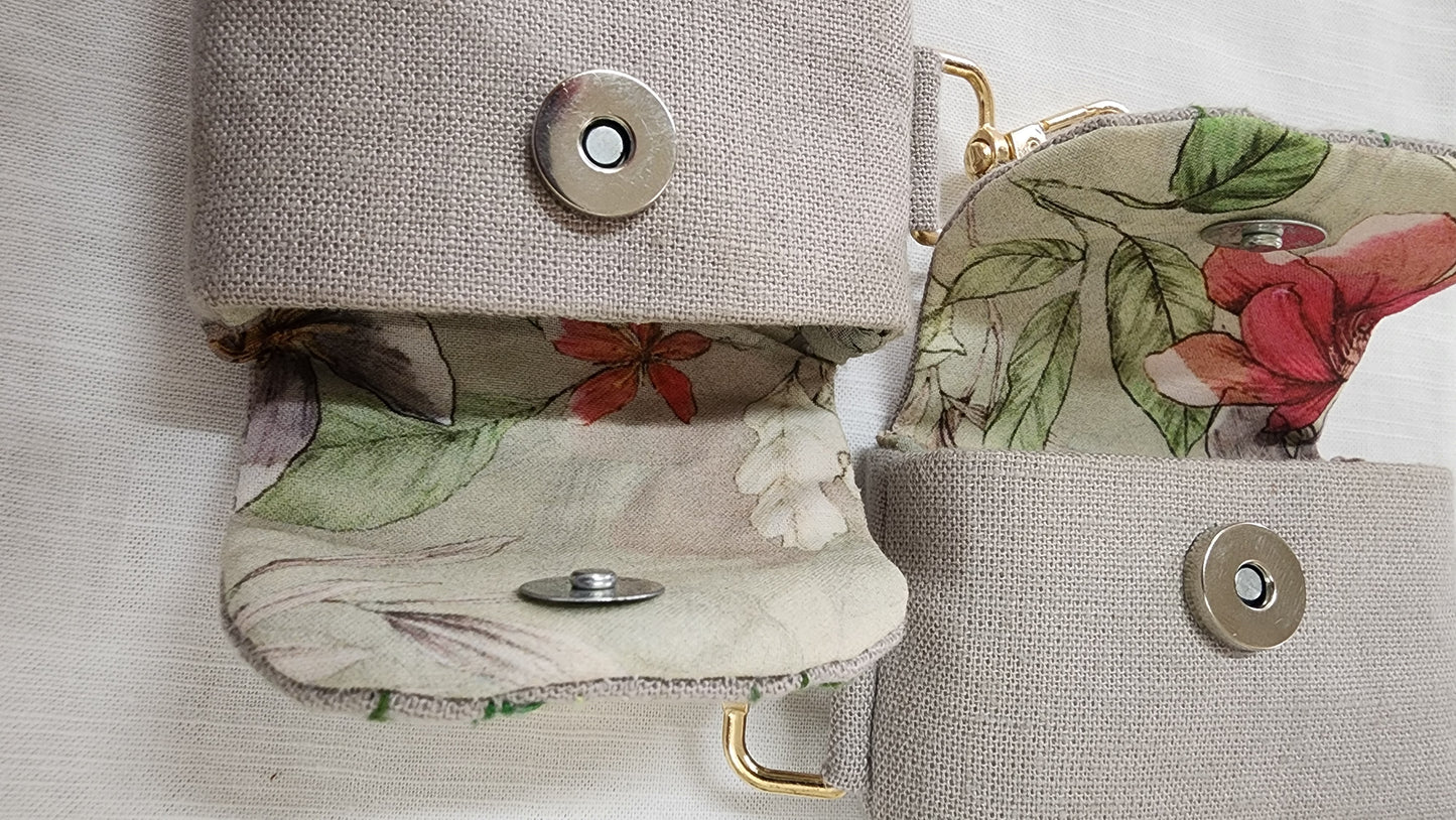 Mini Garden Flap - Hand-embroidered Earpod Pouch