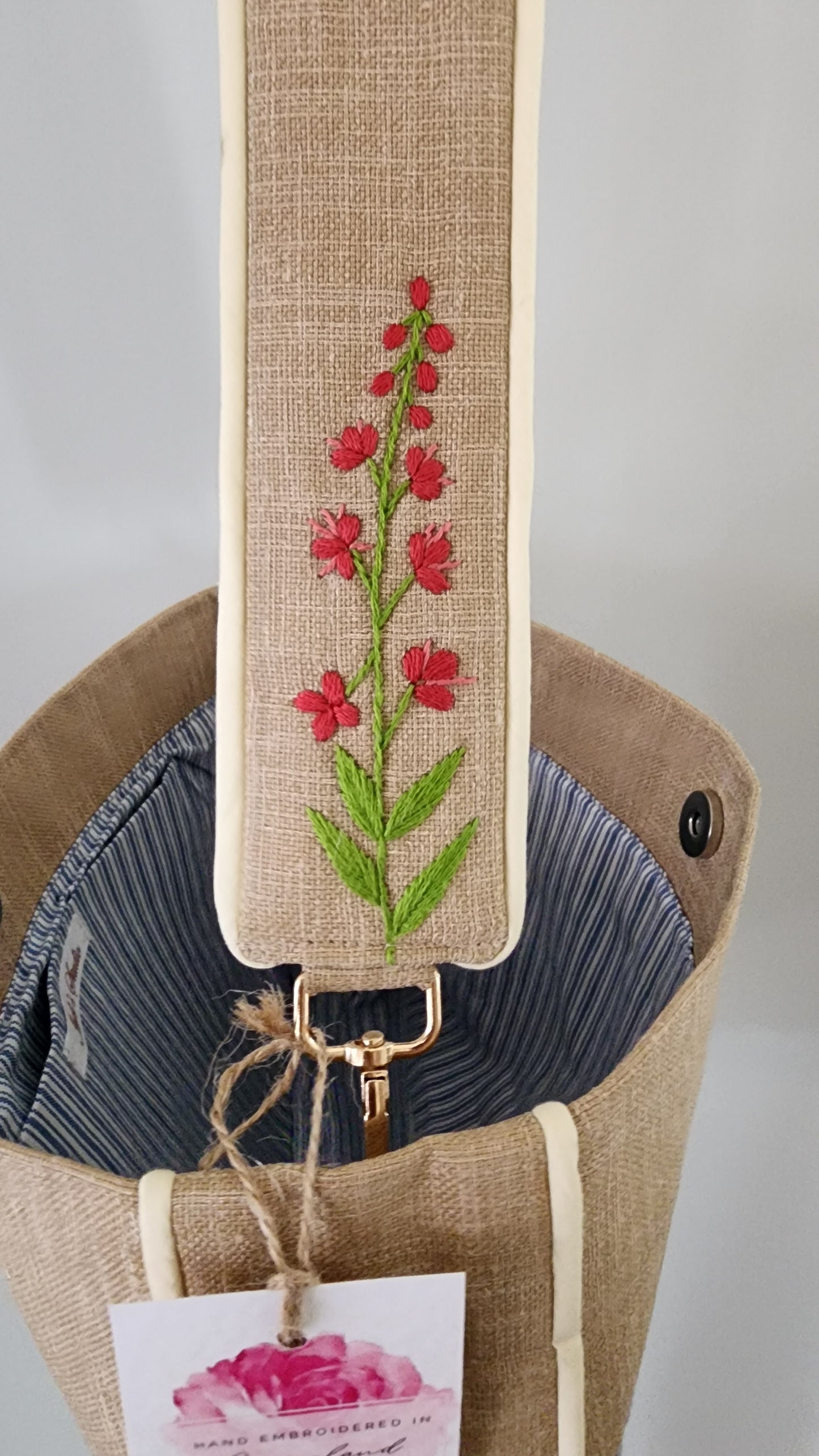 Ikali - Poppy Mix Garden - Hand-embroidered Kumstu bo Bag