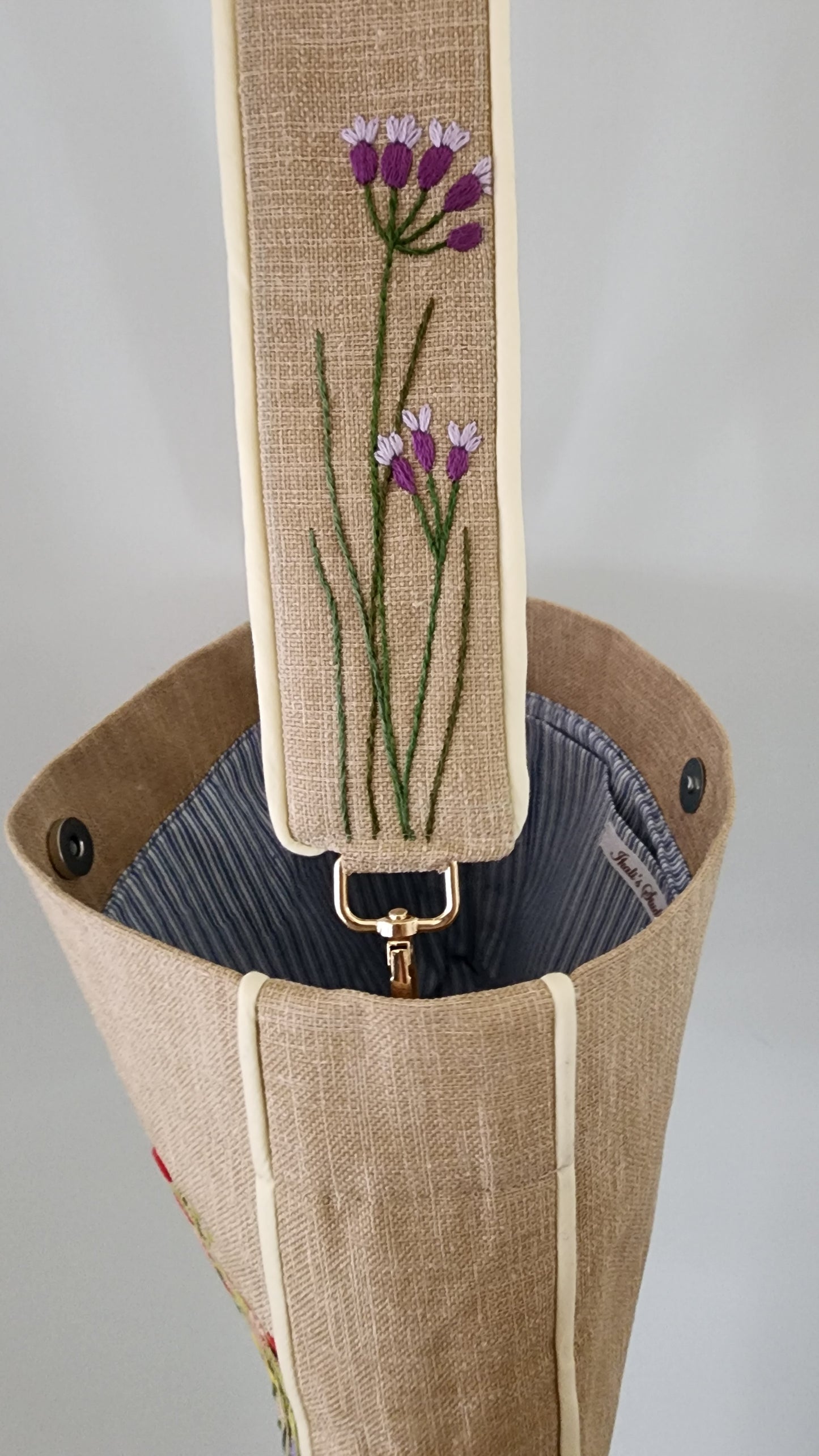 Ikali - Poppy Mix Garden - Hand-embroidered Kumstu bo Bag