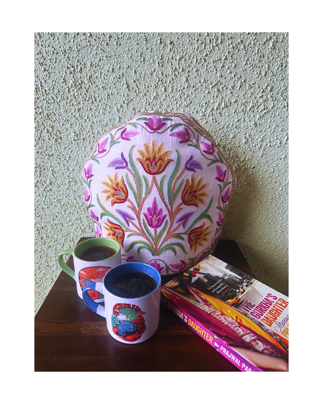 Handmade Tea Cosy - Kashmiri Chain-stitch embroidery, Large