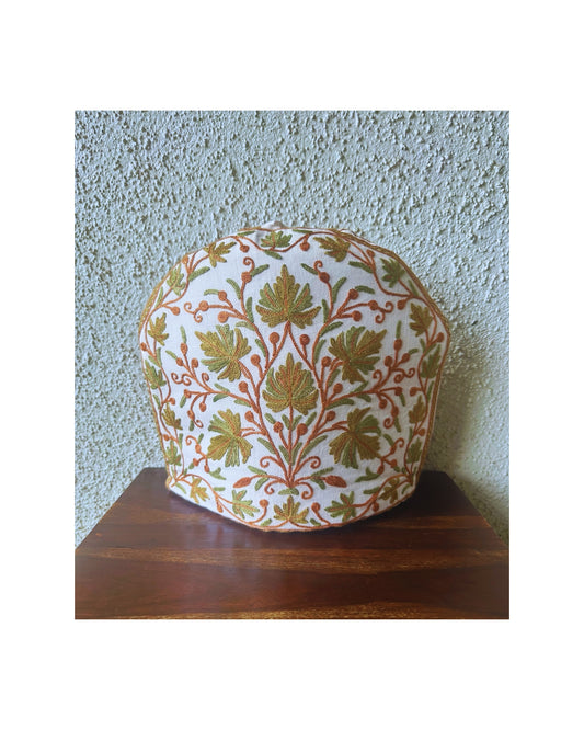 Handmade Tea Cosy - Kashmiri Chain-stitch embroidery, Large