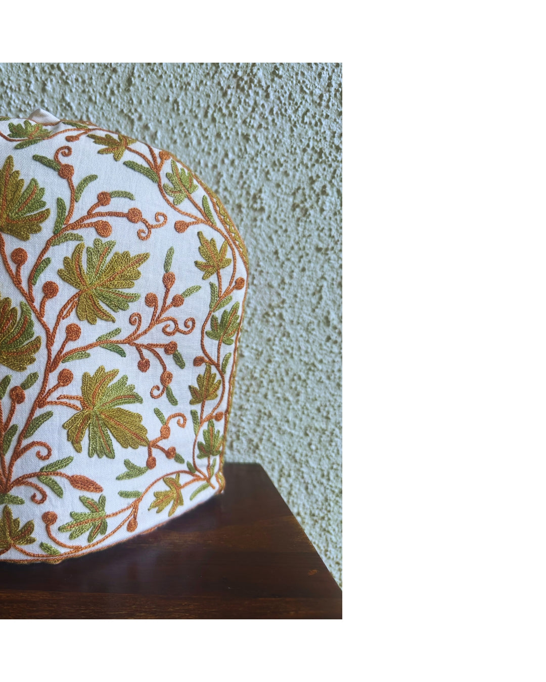 Handmade Tea Cosy - Kashmiri Chain-stitch embroidery, Large