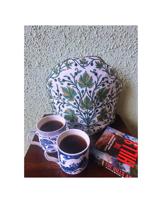 Handmade Tea Cosy - Kashmiri Chain-stitch embroidery, Large