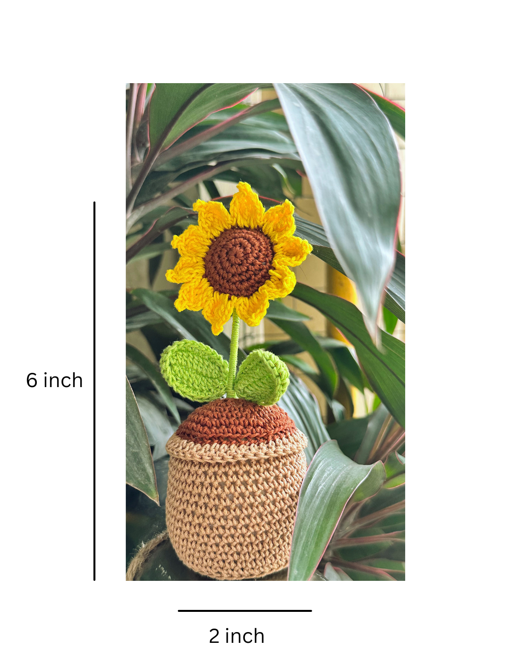 Handmade Crochet Sunny Sunflower Pot