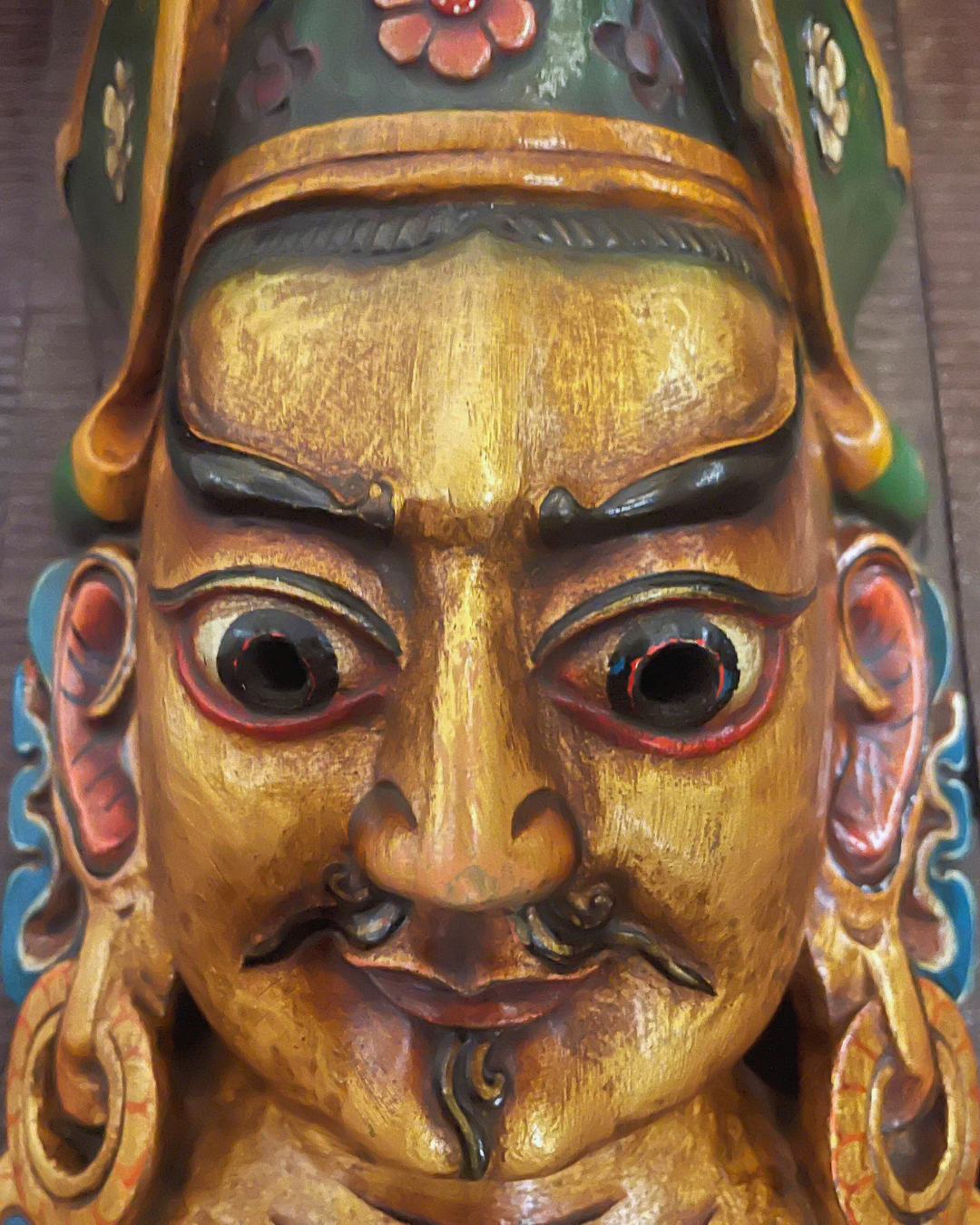 Guru Rinpoche Padmasambhava Handmade Wooden Mask