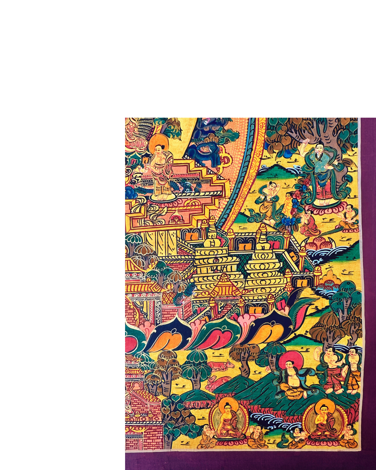 Buddha Life Story Mandala Thangka - A Journey of Enlightenment