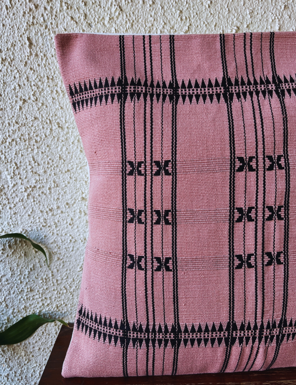 Chizami Weaves - Loin Loom Handwoven Cushion Cover Set in Mauve (Set of 2)