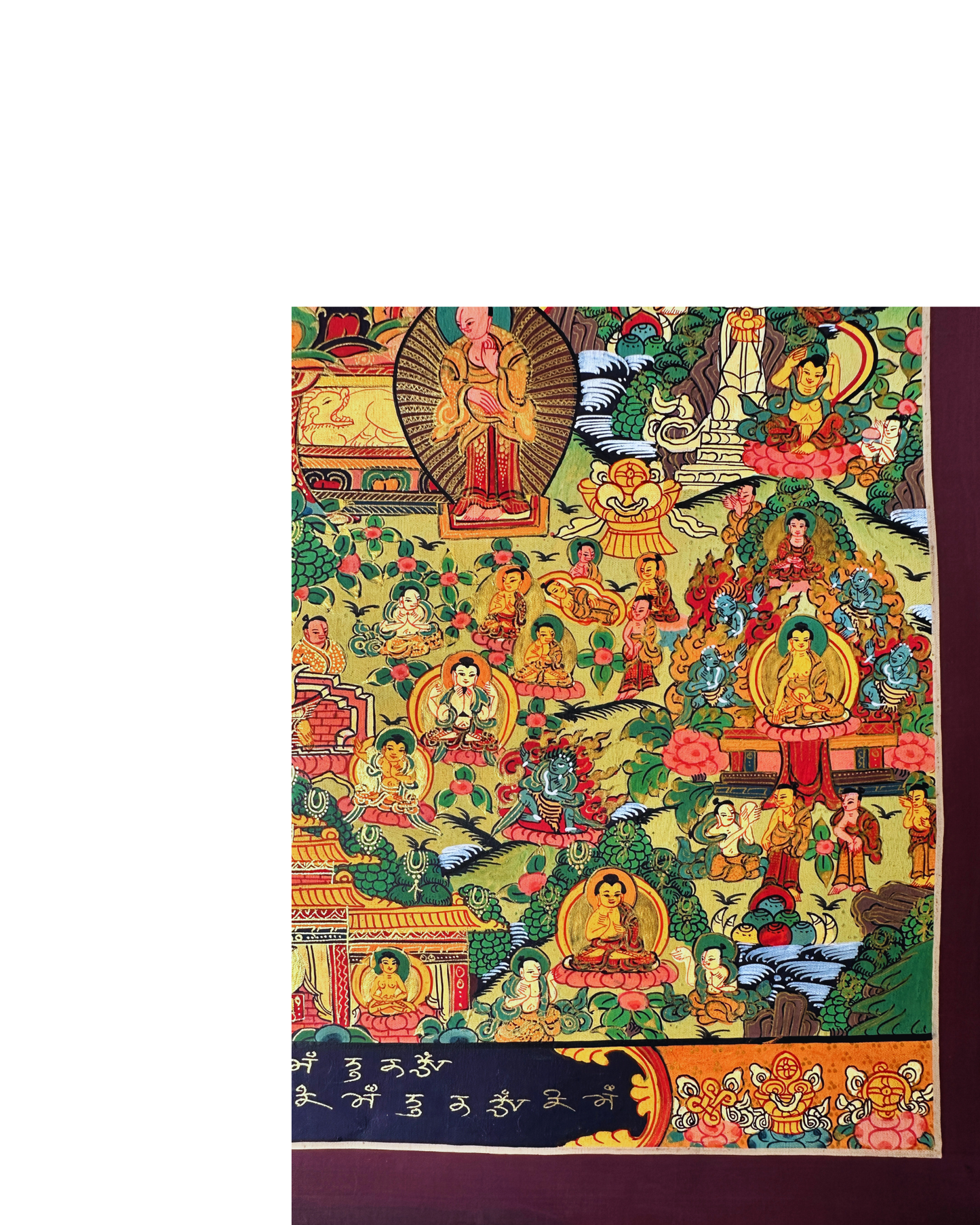 Buddha Life Story Mandala Thangka - A Journey of Enlightenment