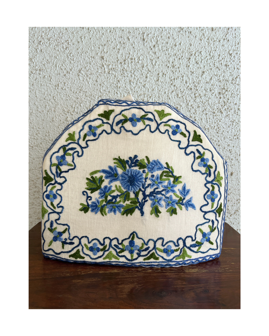 Handmade Tea Cosy - Kashmiri Chain-stitch embroidery, Large