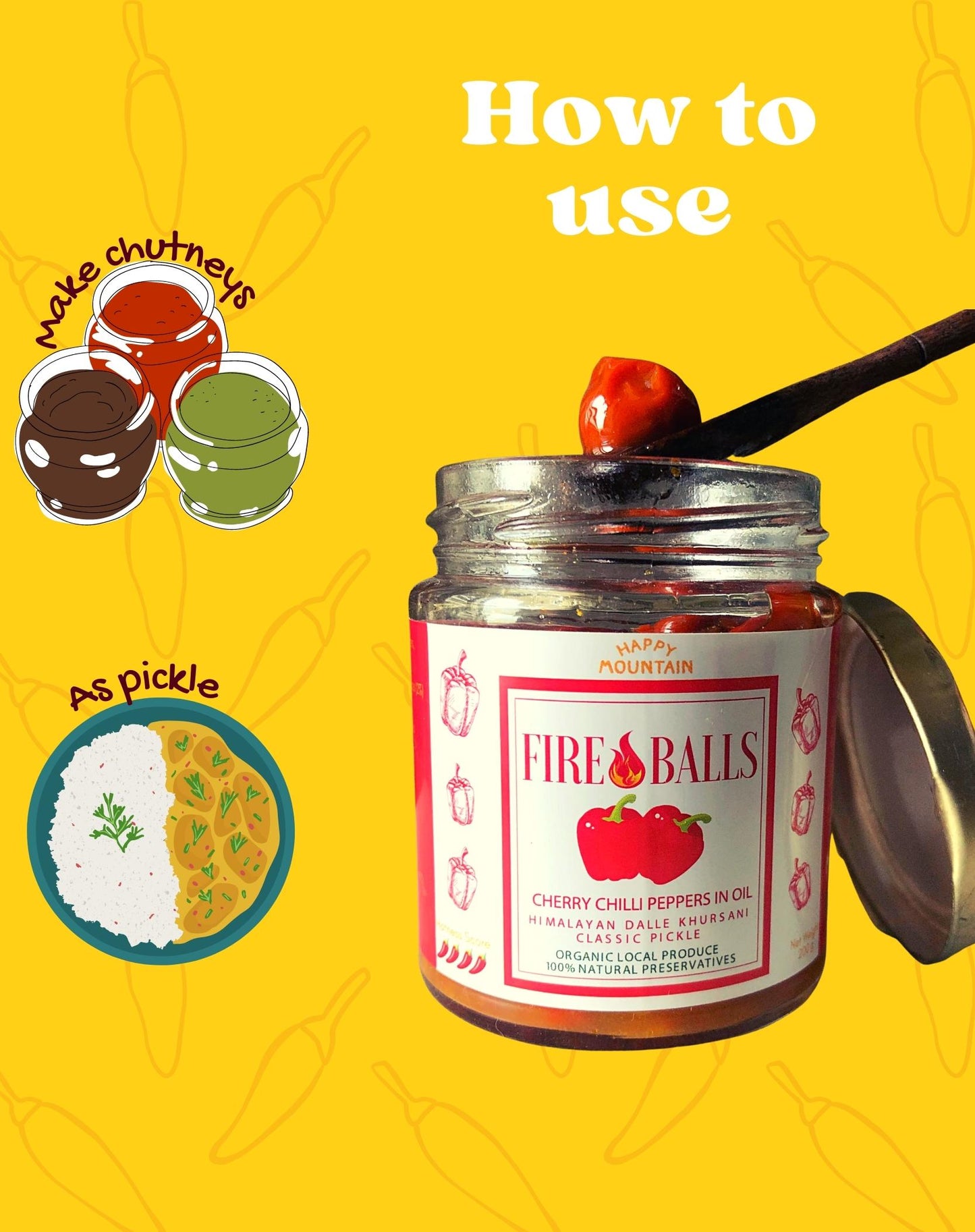Happy Mountain™ - Fireballs™ - Cherry Chilli Peppers (Dalle Khursani) in Oil + Paste Twin Combo (x 2)