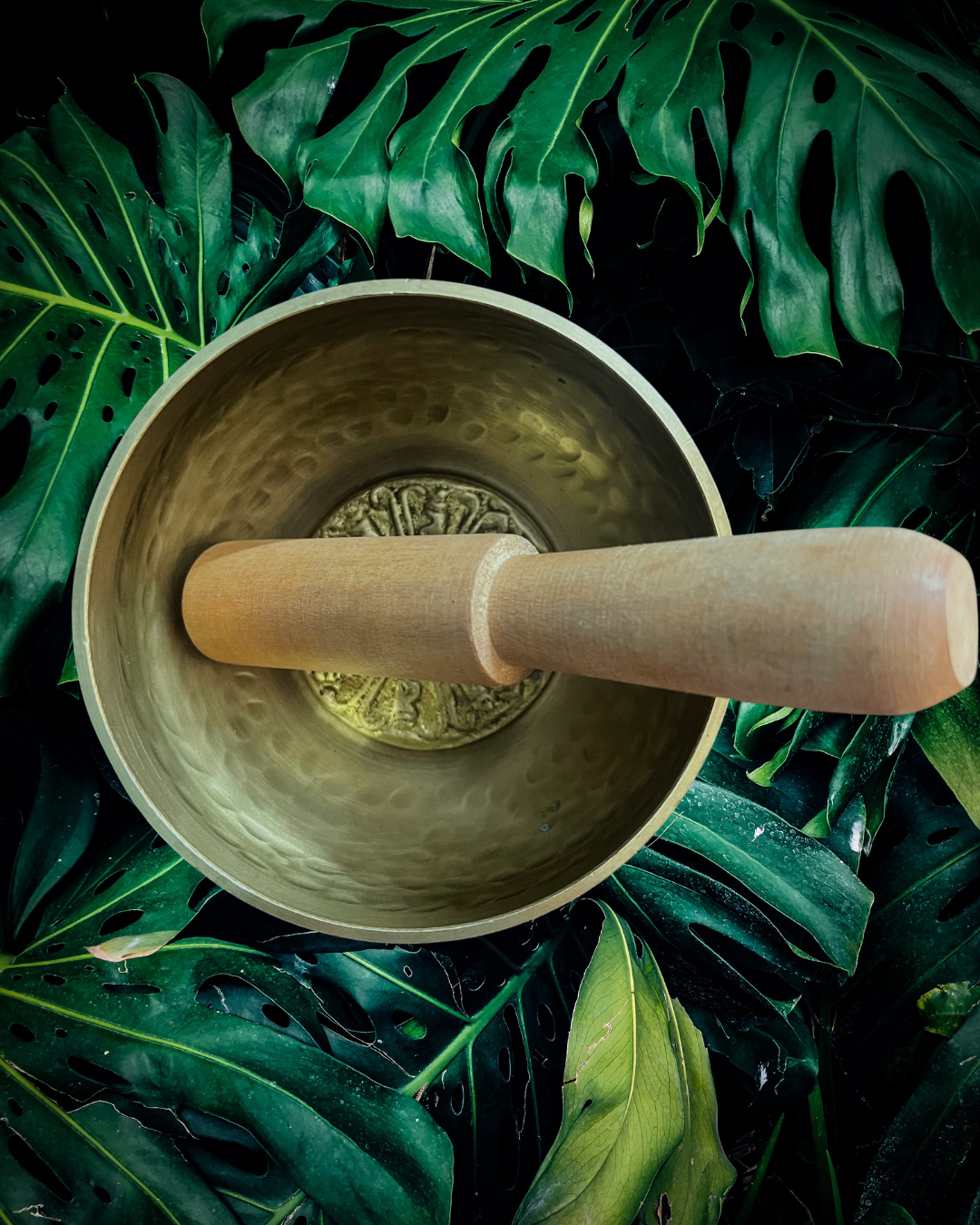 Singing Bowl - 5-metal Panchaloha Hand-hammered Bowl (4 inch) with Wooden Mallet