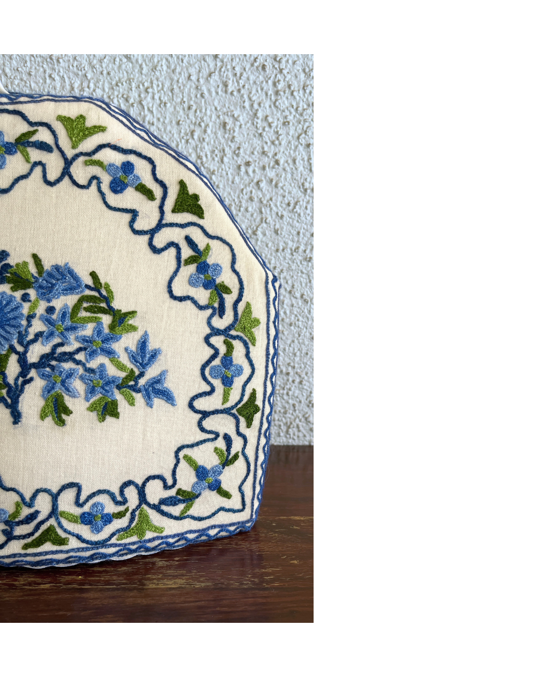 Handmade Tea Cosy - Kashmiri Chain-stitch embroidery, Large