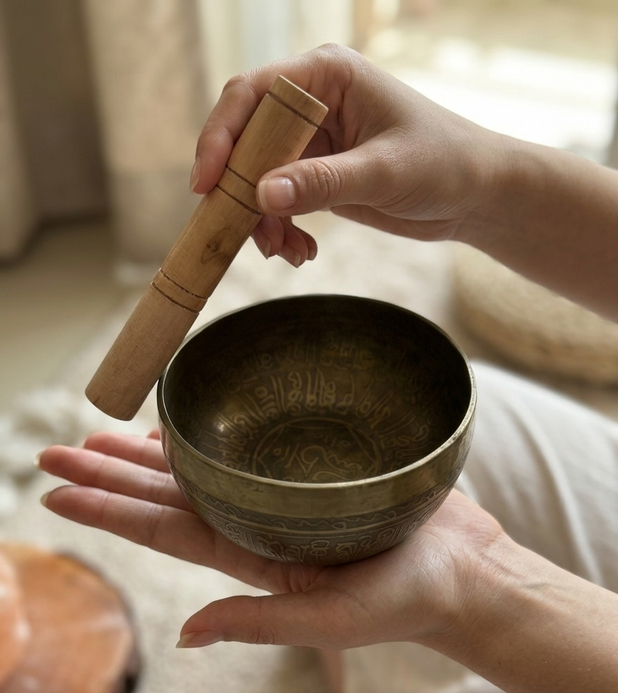 Singing Bowl - Bronze Bowl (5 inch) with Wooden Mallet