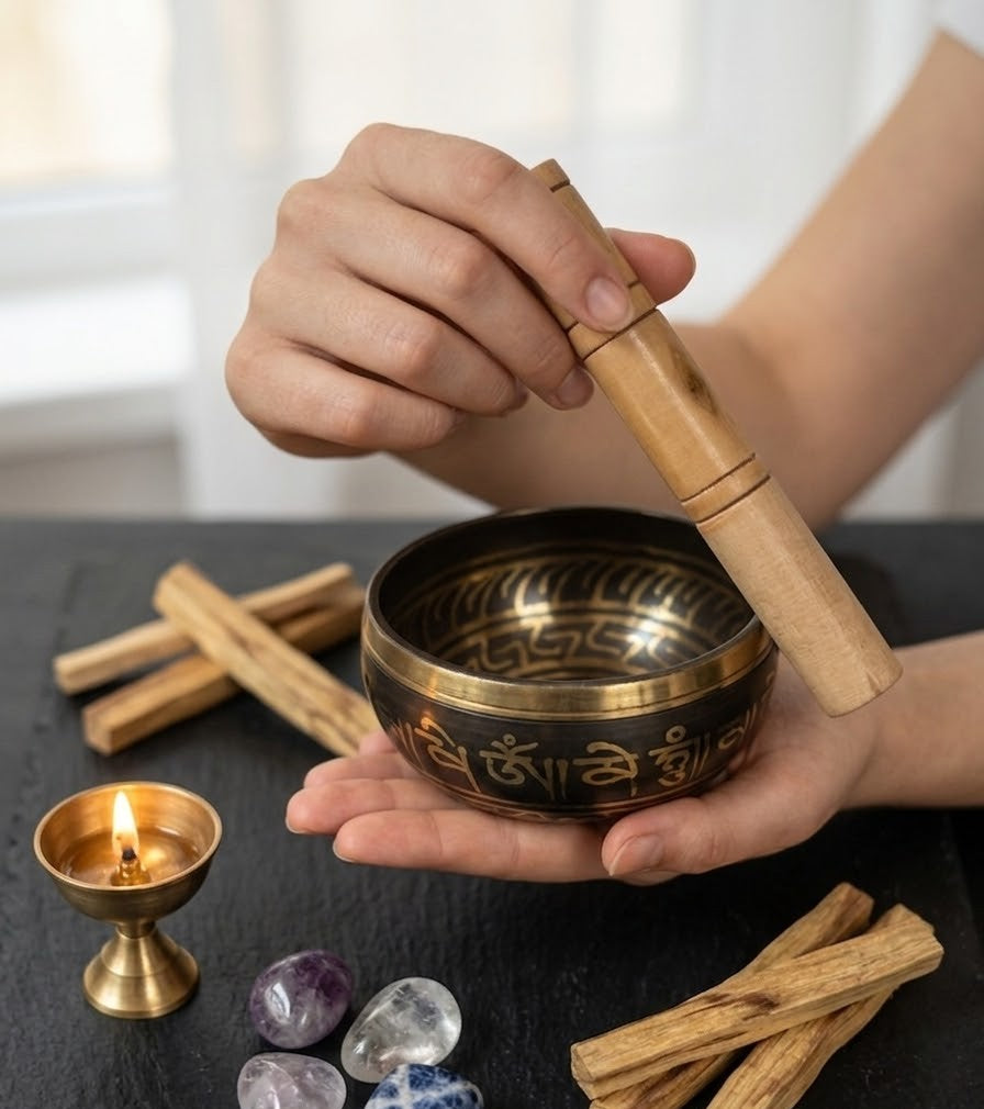 Singing Bowl - Bronze Bowl (4 inch) with Wooden Mallet