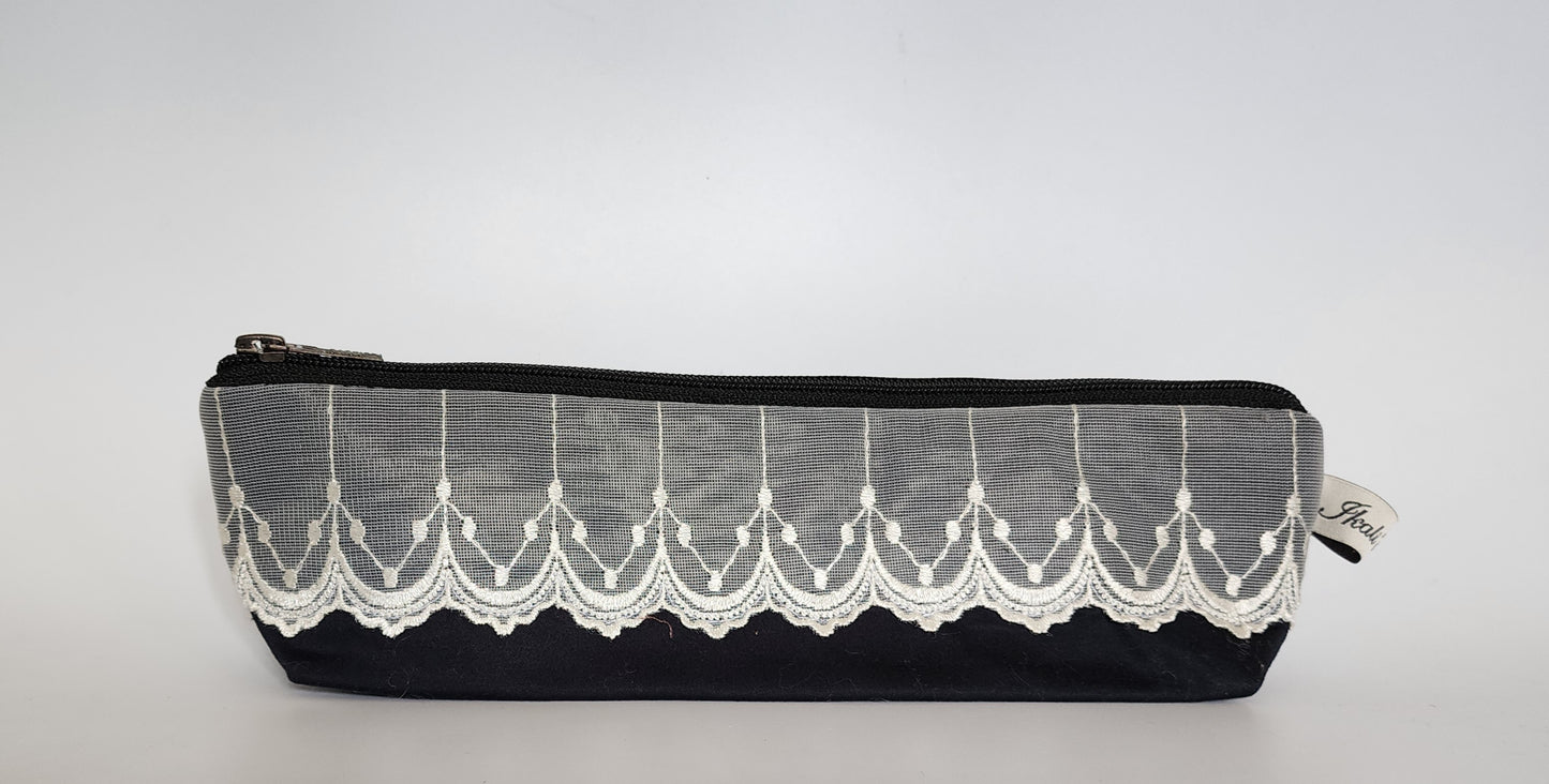 Lace - Hand-embroidered Multi-purpose Zip Pouch
