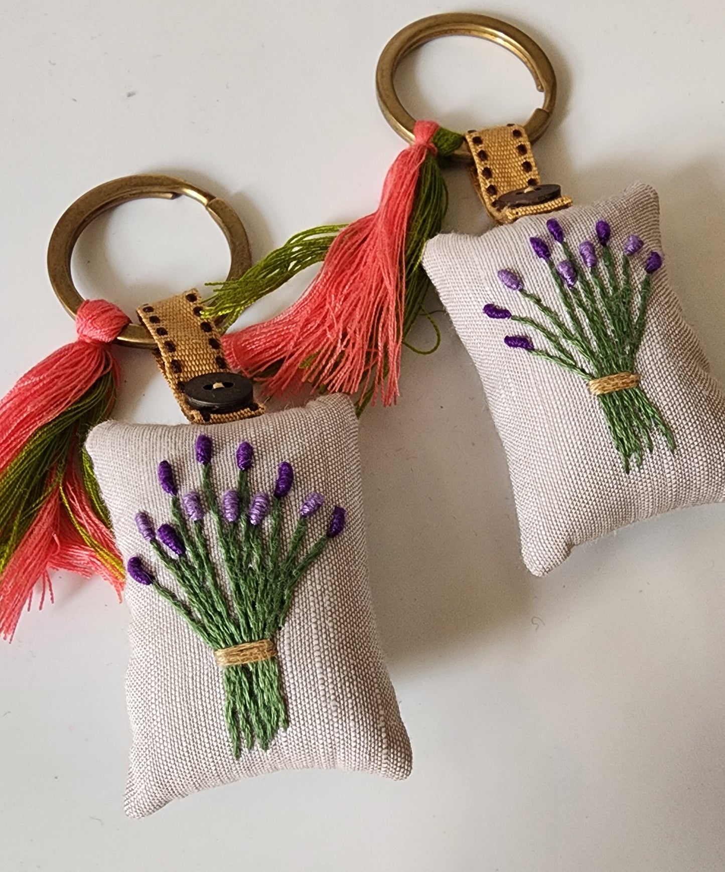 Ikali - Lavender - Hand-embroidered Keychain