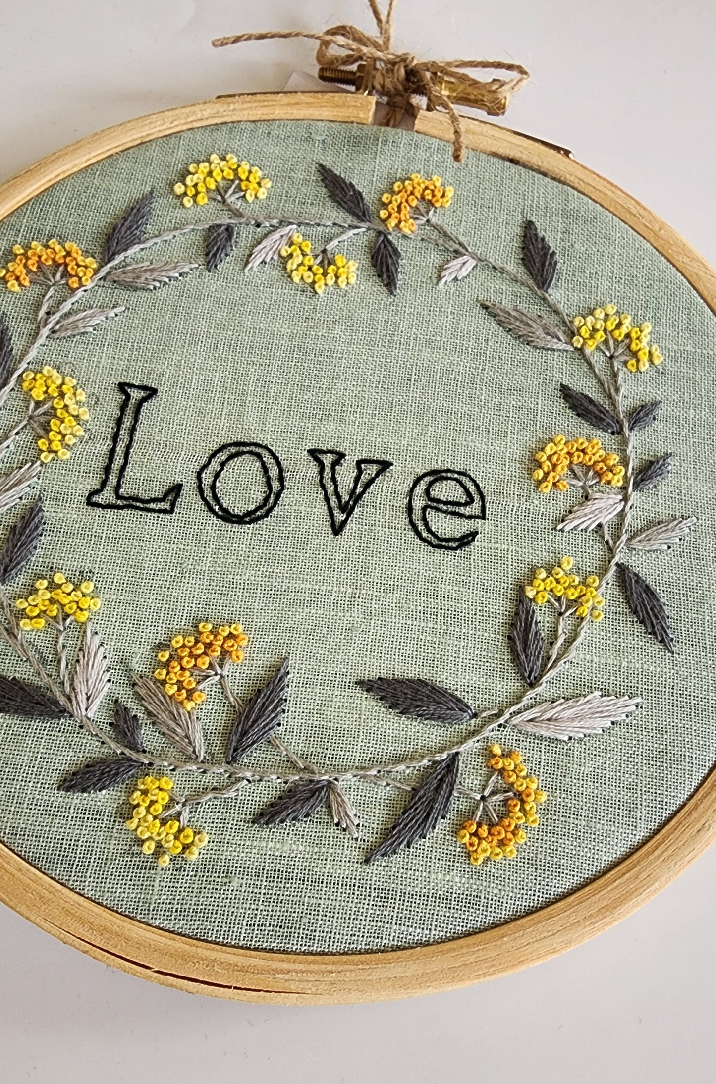 Ikali - Love - Hand-embroidered Wall-hanging Hoop