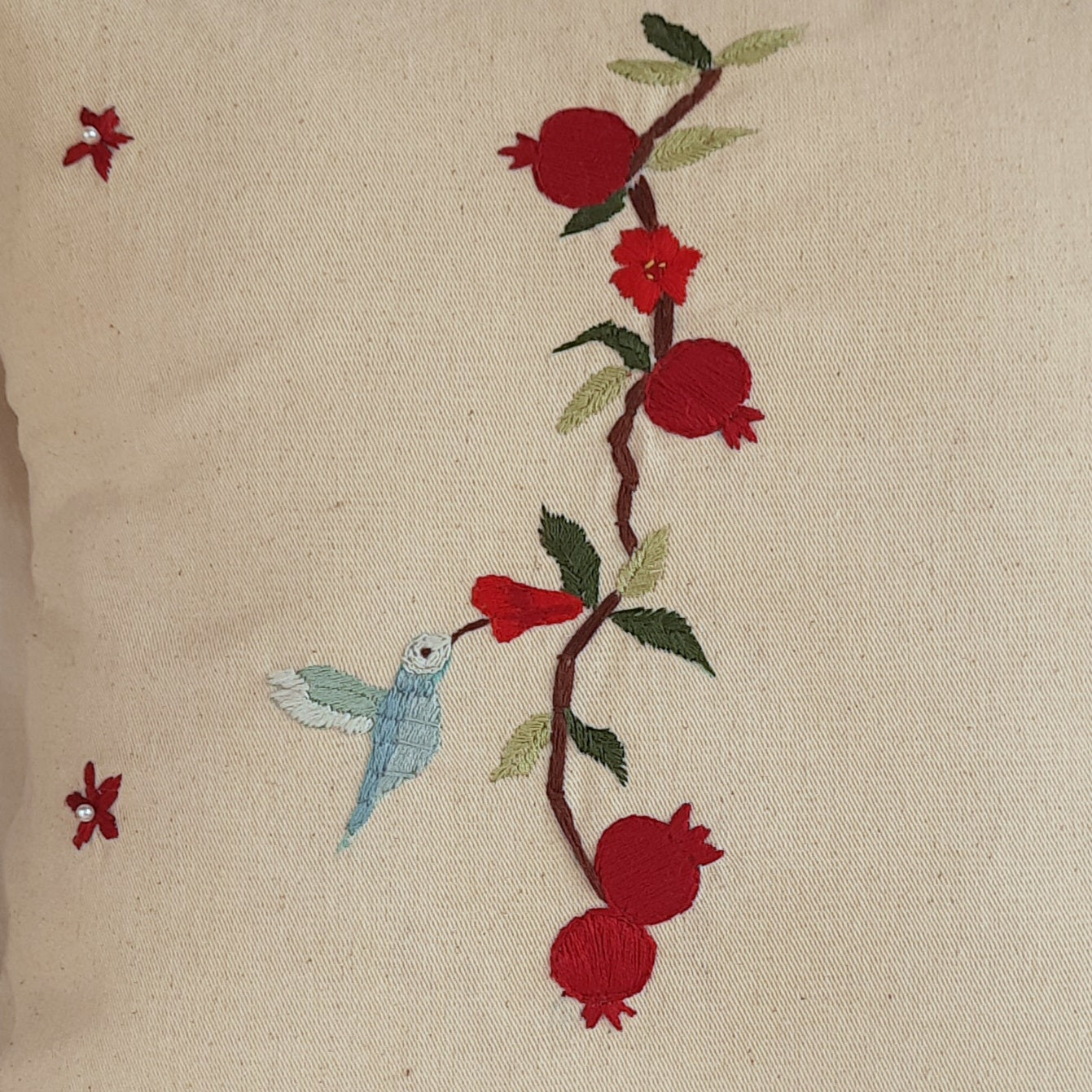 Studio VilaSita - Pomegranate - Embroidered Cushion Cover (Set of 1)