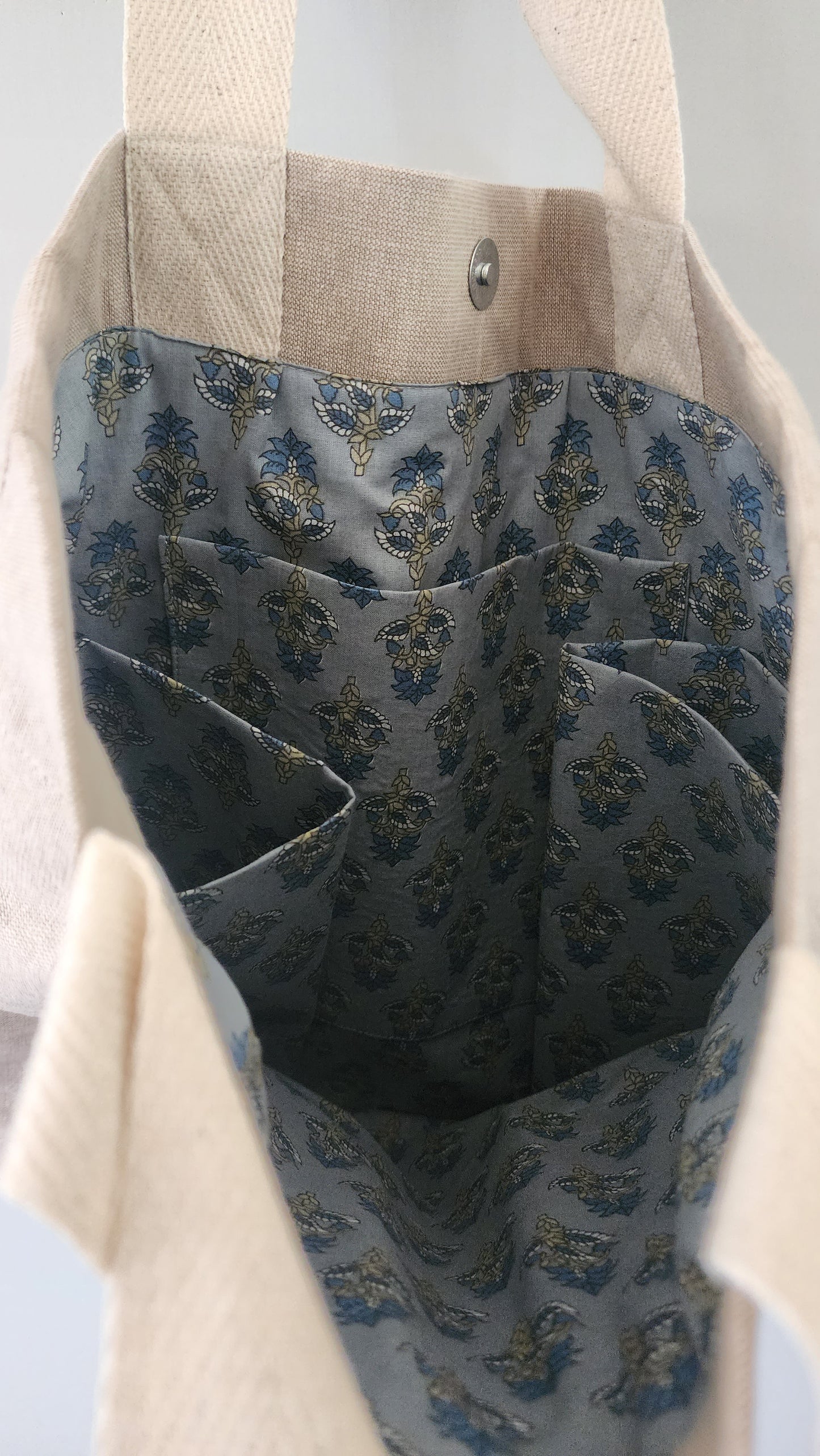 Ikali - Purple Flower Twirl - Hand-embroidered Tote