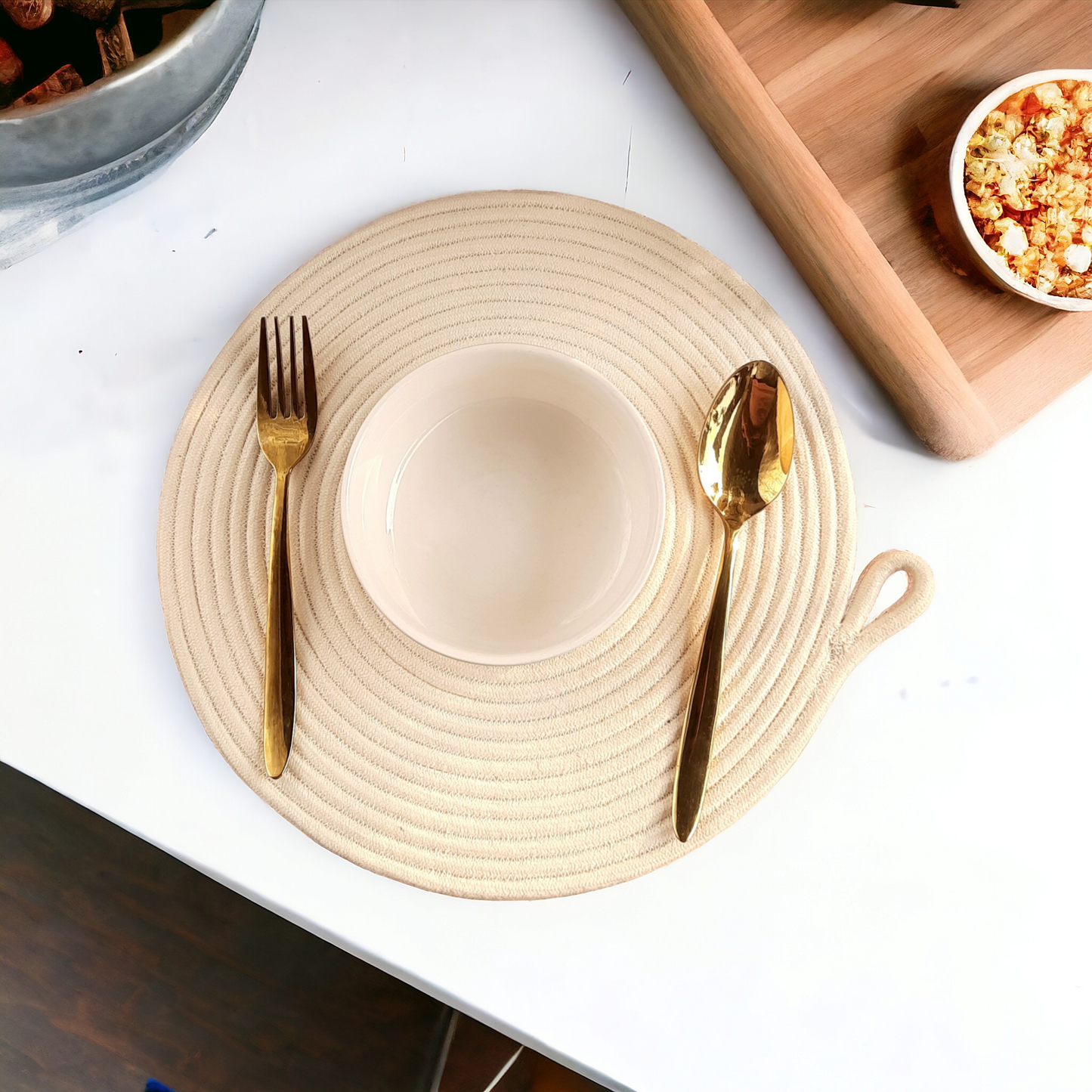 Studio Vilasita - White Cotton Rope Table Mat (Set of 4)