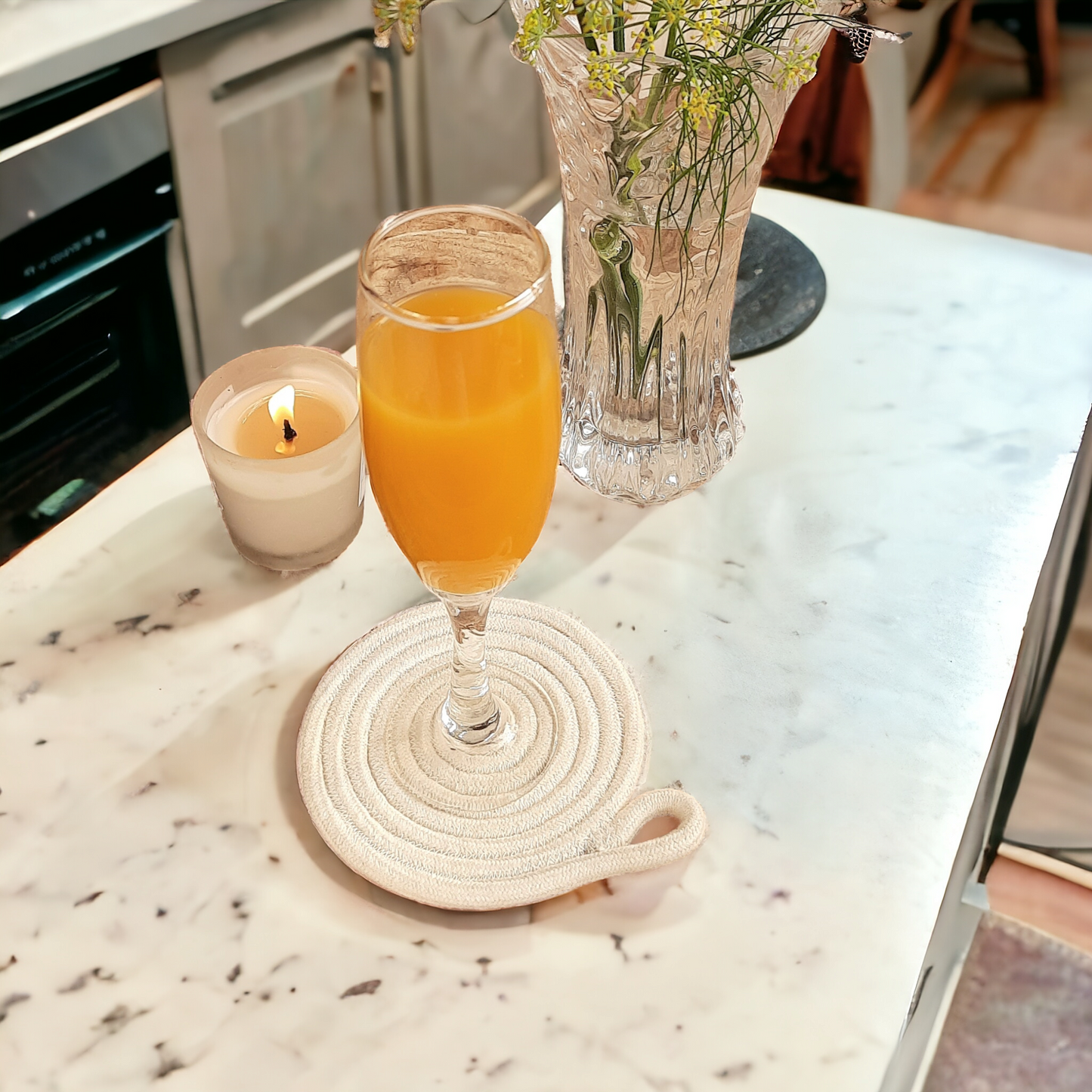 Studio Vilasita - White Cotton Rope Coaster (Set of 4)