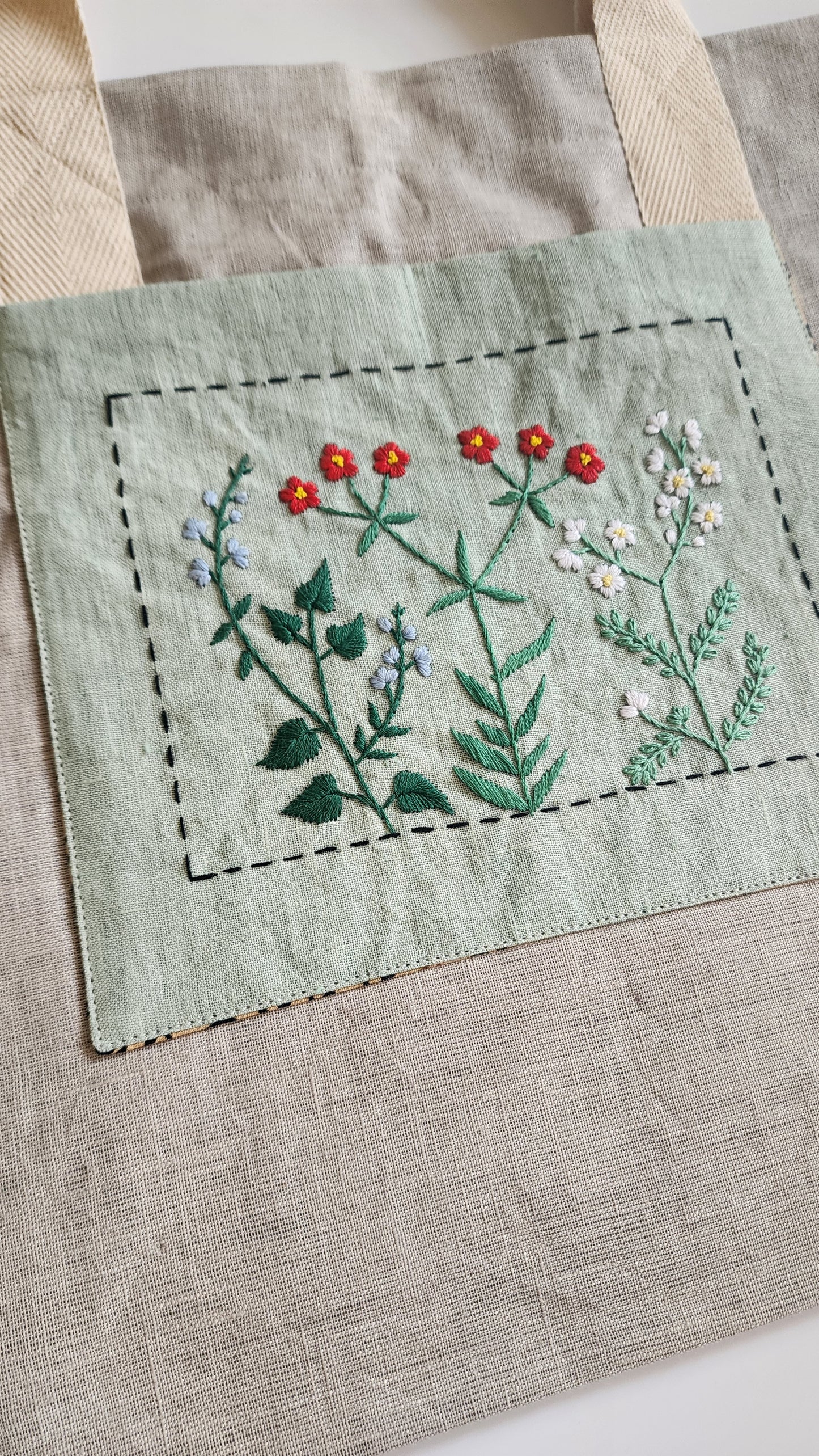 Ikali - Summer Garden - Hand-embroidered Tote