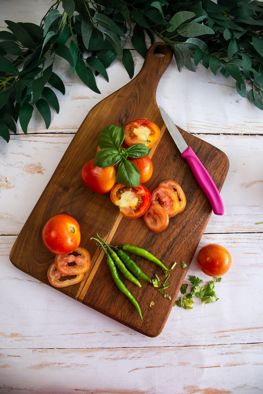 Large Teakwood Platter / Cheese Board with Handle