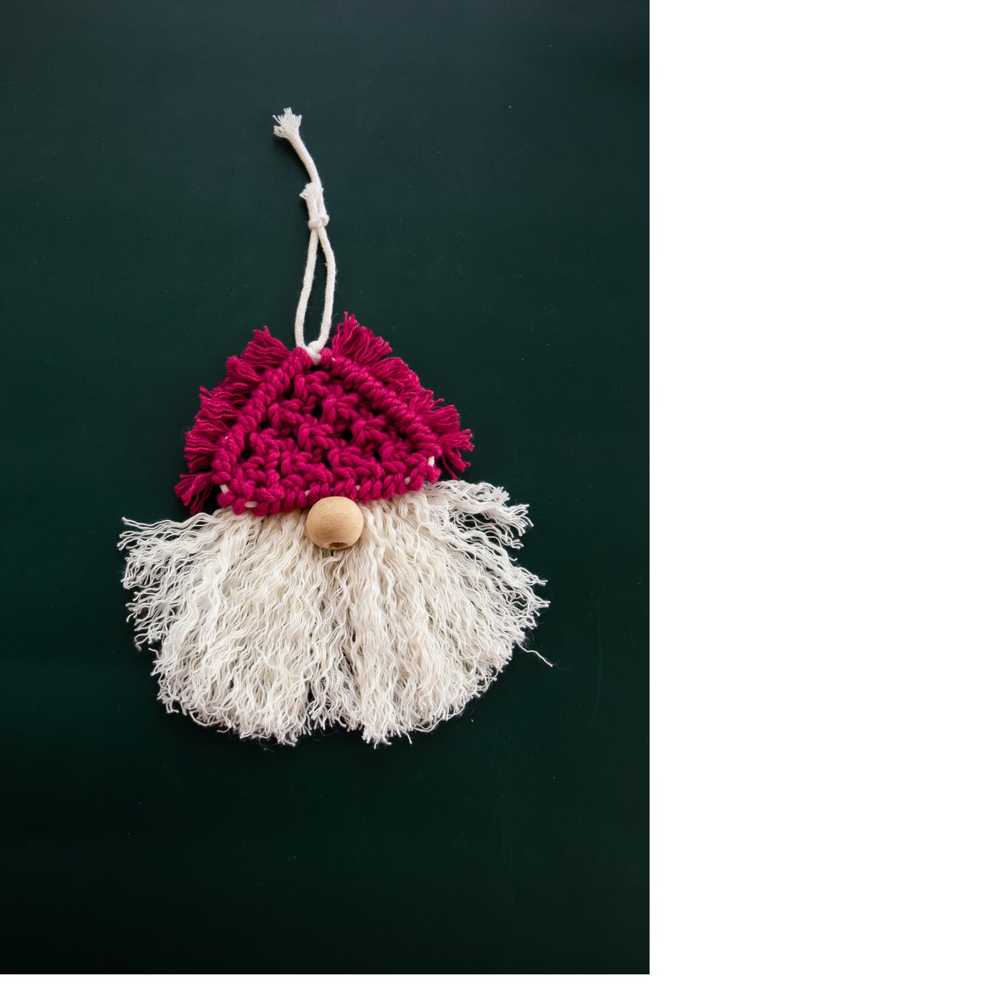 Christmas Tree Ornament in Macrame - Gnome
