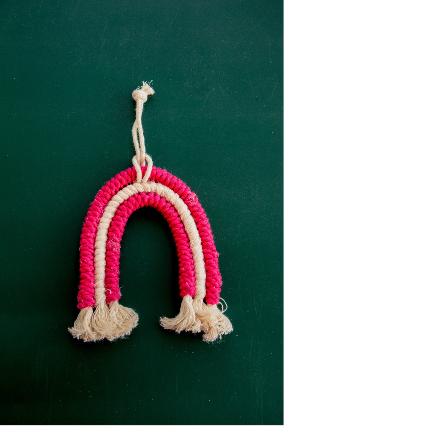 Christmas Tree Ornament in Macrame - Rainbow