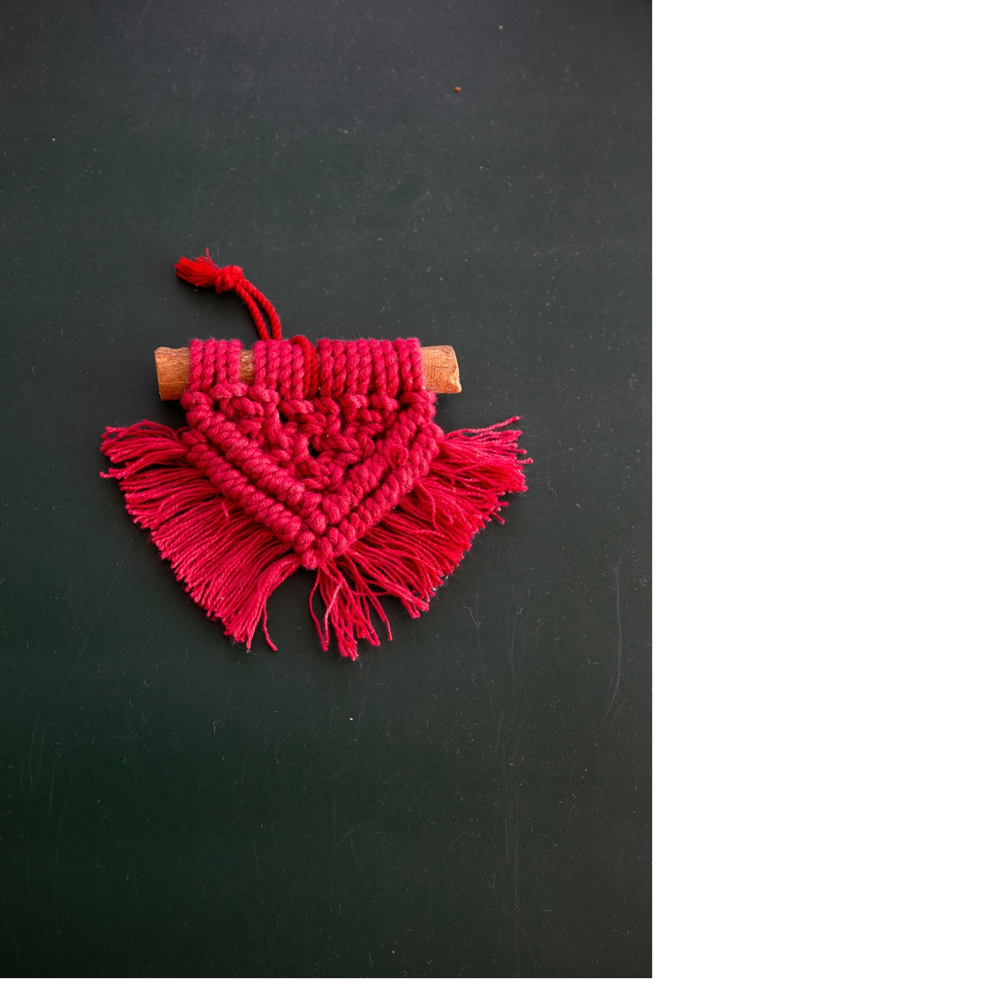 Christmas Tree Ornaments in Macrame - Set of 4 (in Red) with Gift Bag