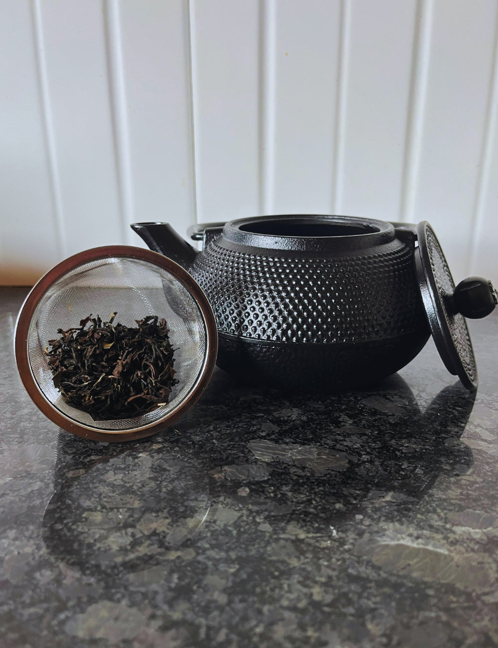 Cast-Iron Hobnail TeaPot - Traditional Japanese Tetsubin (Tetsu-Kyusu) Black Dots TeaPot 580ml