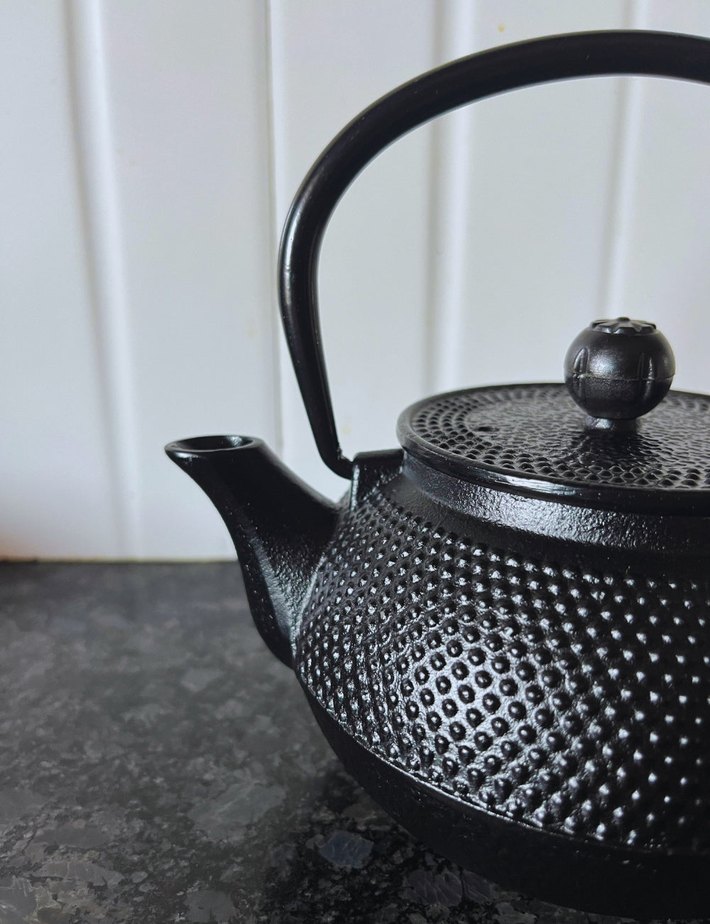 Cast-Iron Hobnail TeaPot - Traditional Japanese Tetsubin (Tetsu-Kyusu) Black Dots TeaPot 580ml