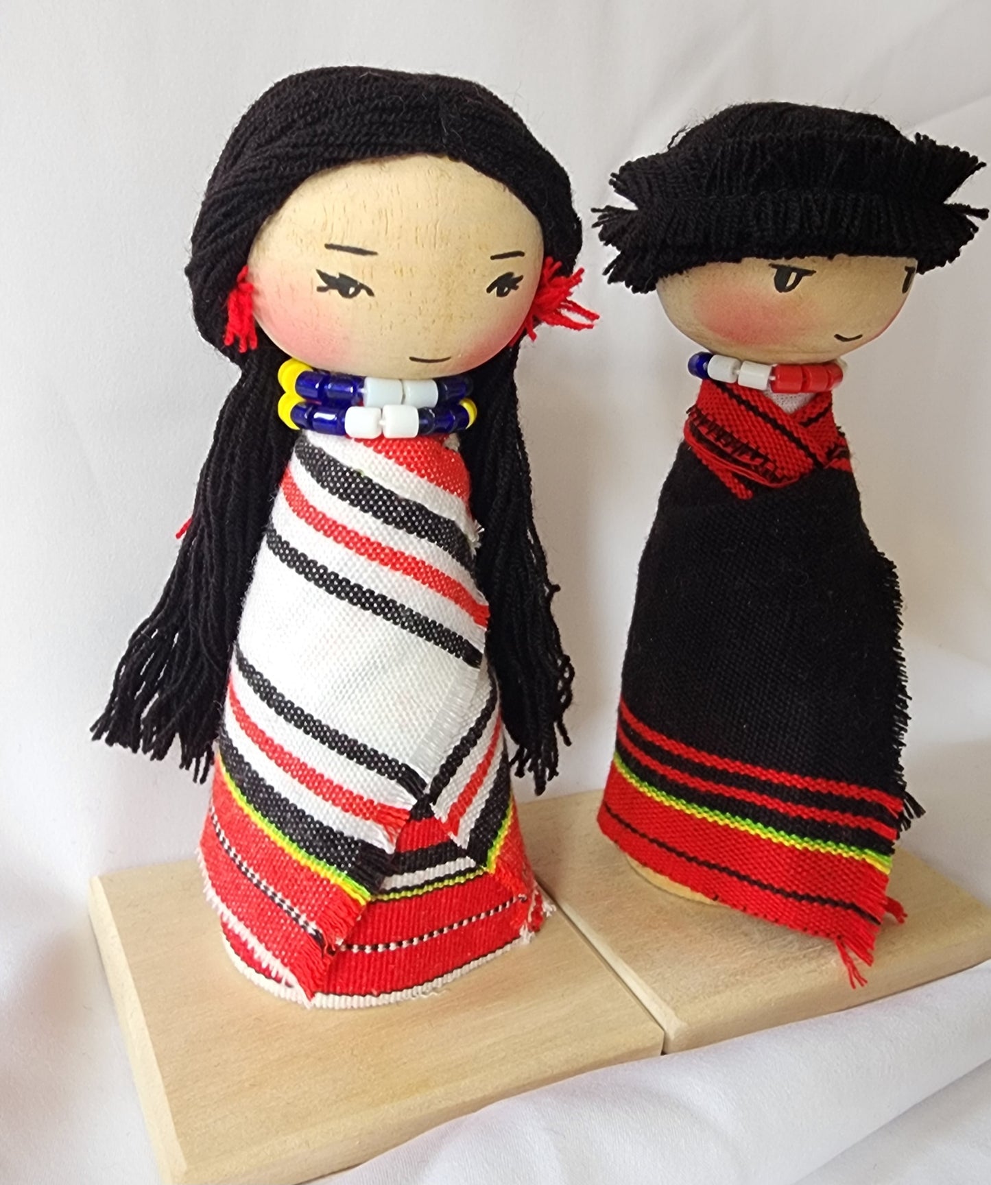 Ikali - Little Naga - Zeliang Couple - Wooden Doll Pair