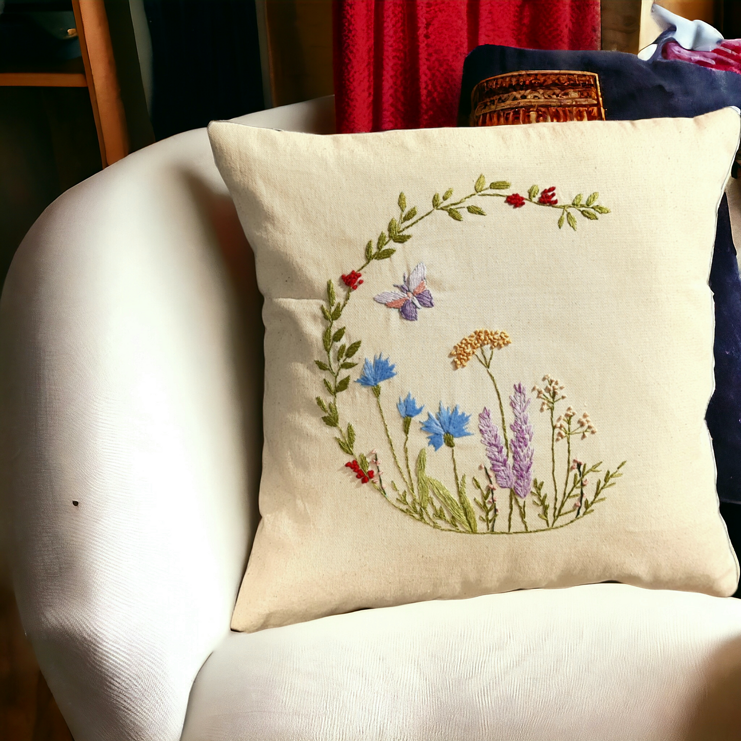 Studio VilaSita - Hedgegrow - Embroidered Cushion Cover (Set of 1)