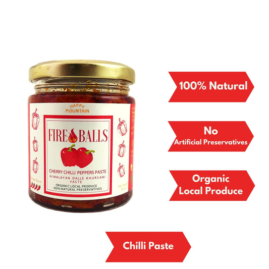 Fireballs - Cherry Chilli Peppers (Dalle) Paste - Happy Mountain