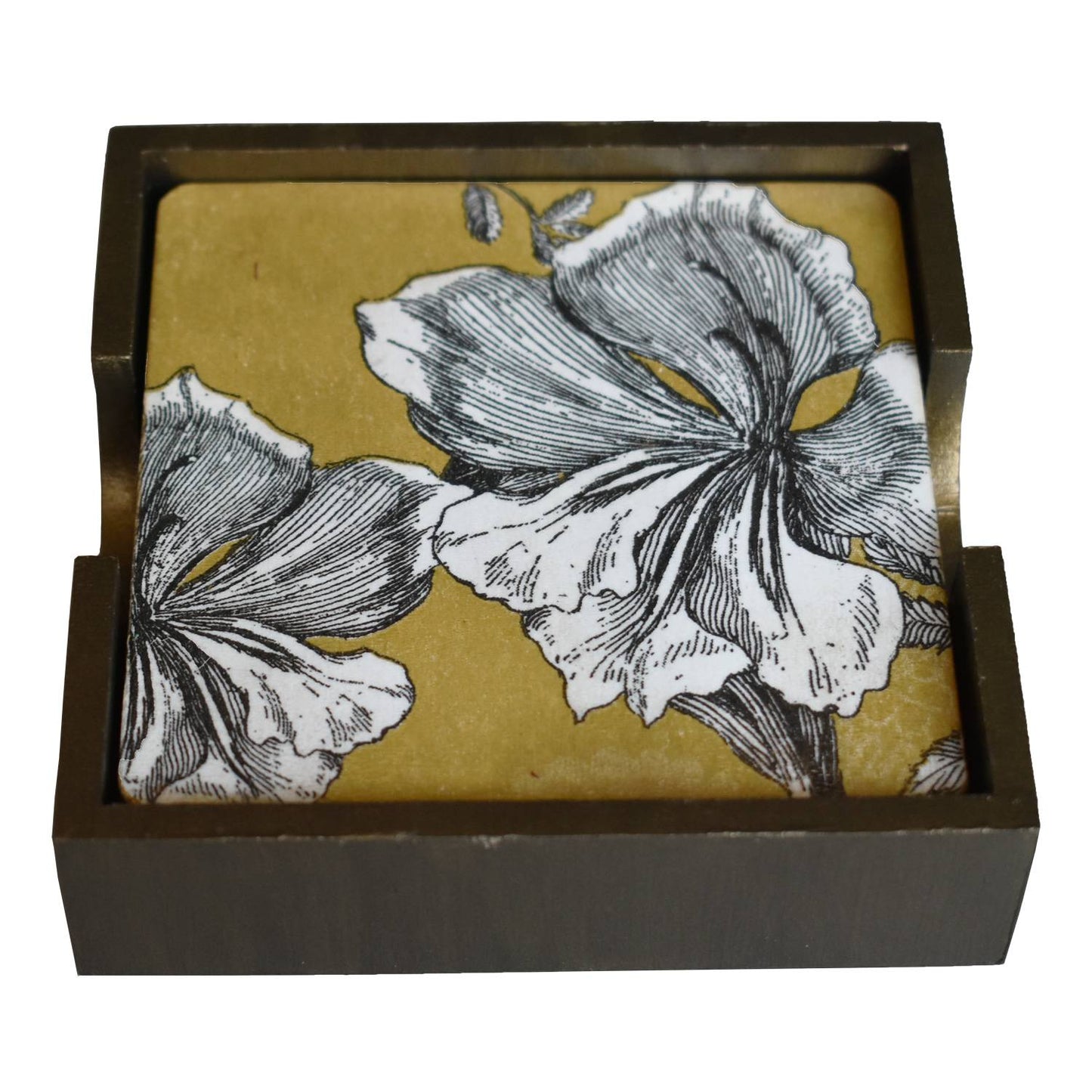Krafty Koala Golden Chrysanthemum coasters in box