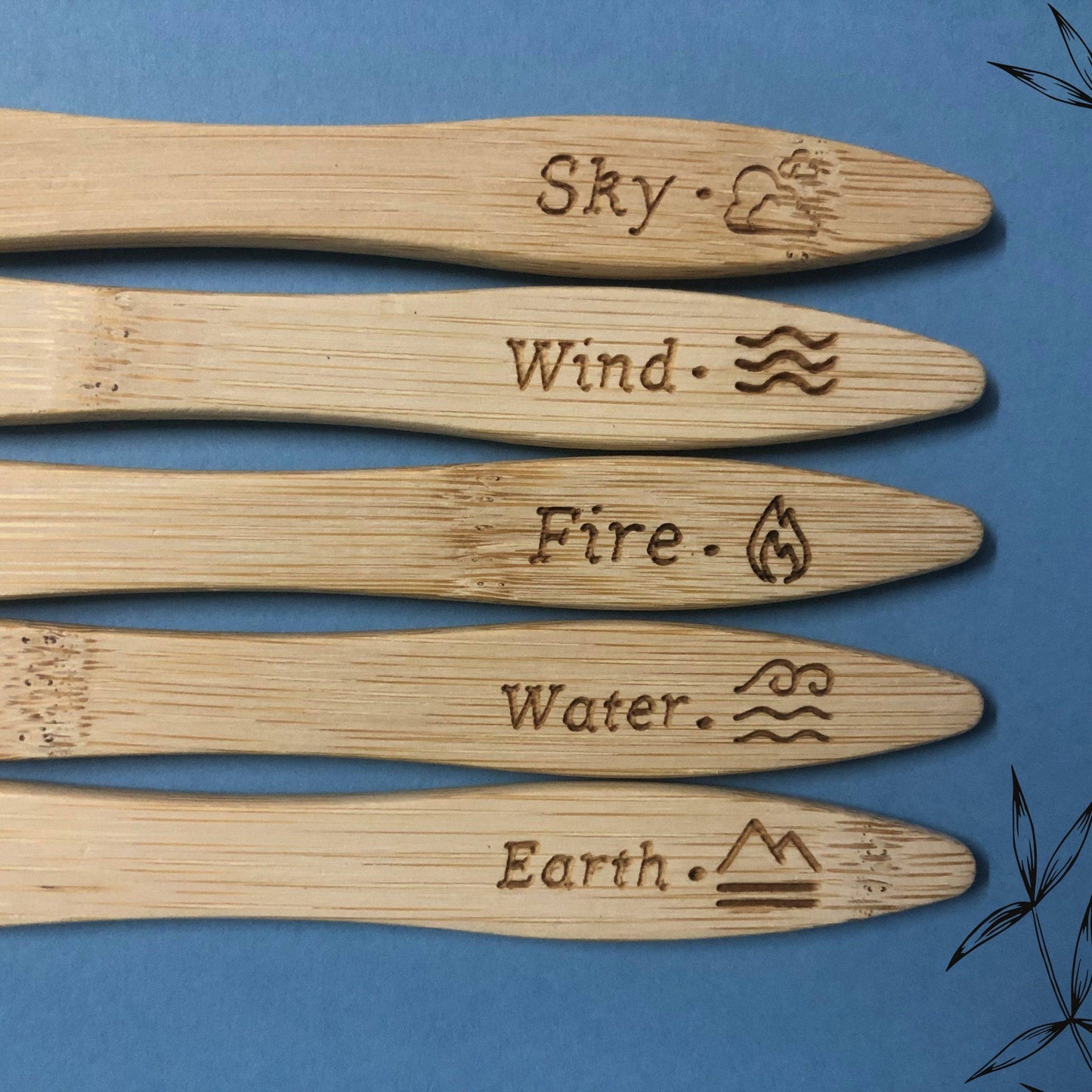 100% Biodegradable Bamboo Toothbrush with Soft Charcoal-activated Bristles - 5 Elements Close-Up