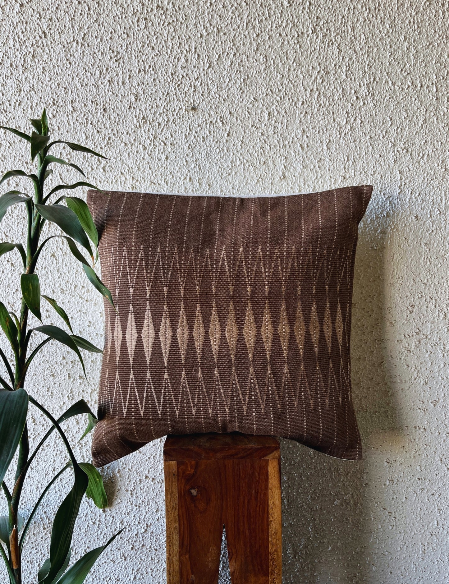 Chizami Weaves - Loin Loom Handwoven Cushion Cover Set in Brown (Set of 2)