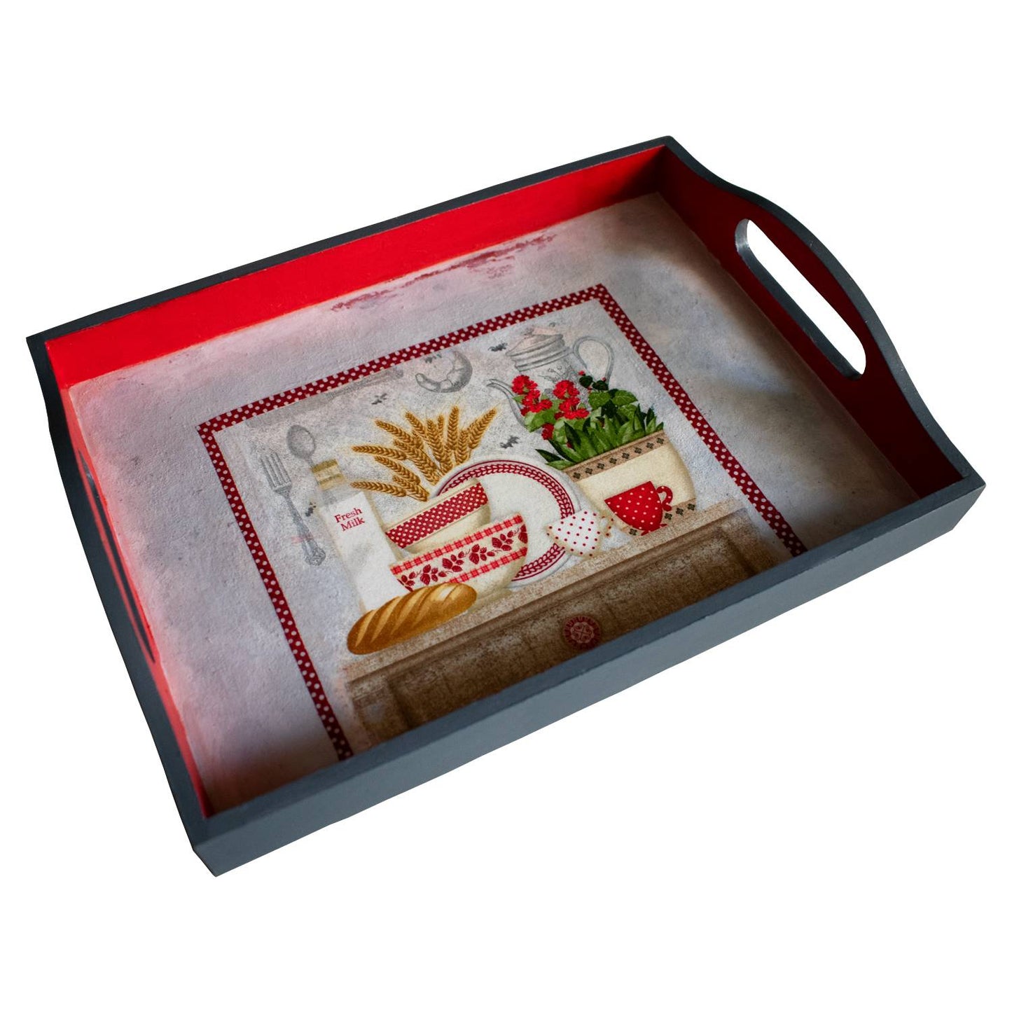Krafty Koala Farm Breakfast Handcrafted Tray Side