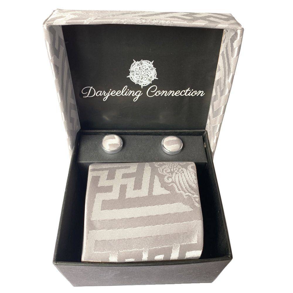 Himalayan Knot - Opulent Maze Tie and Cufflinks. Unique and handmade. In Box