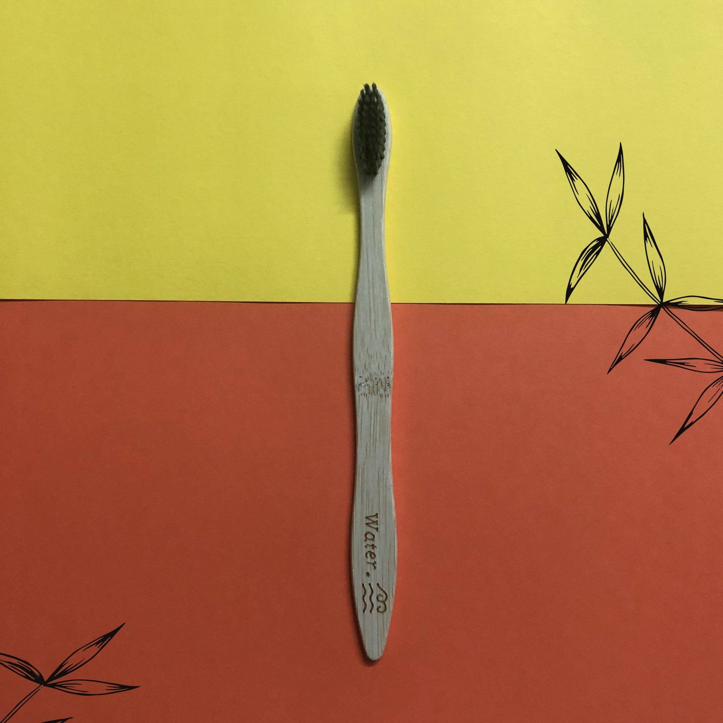 100% Biodegradable Bamboo Toothbrush with Soft Charcoal-activated Bristles - Water